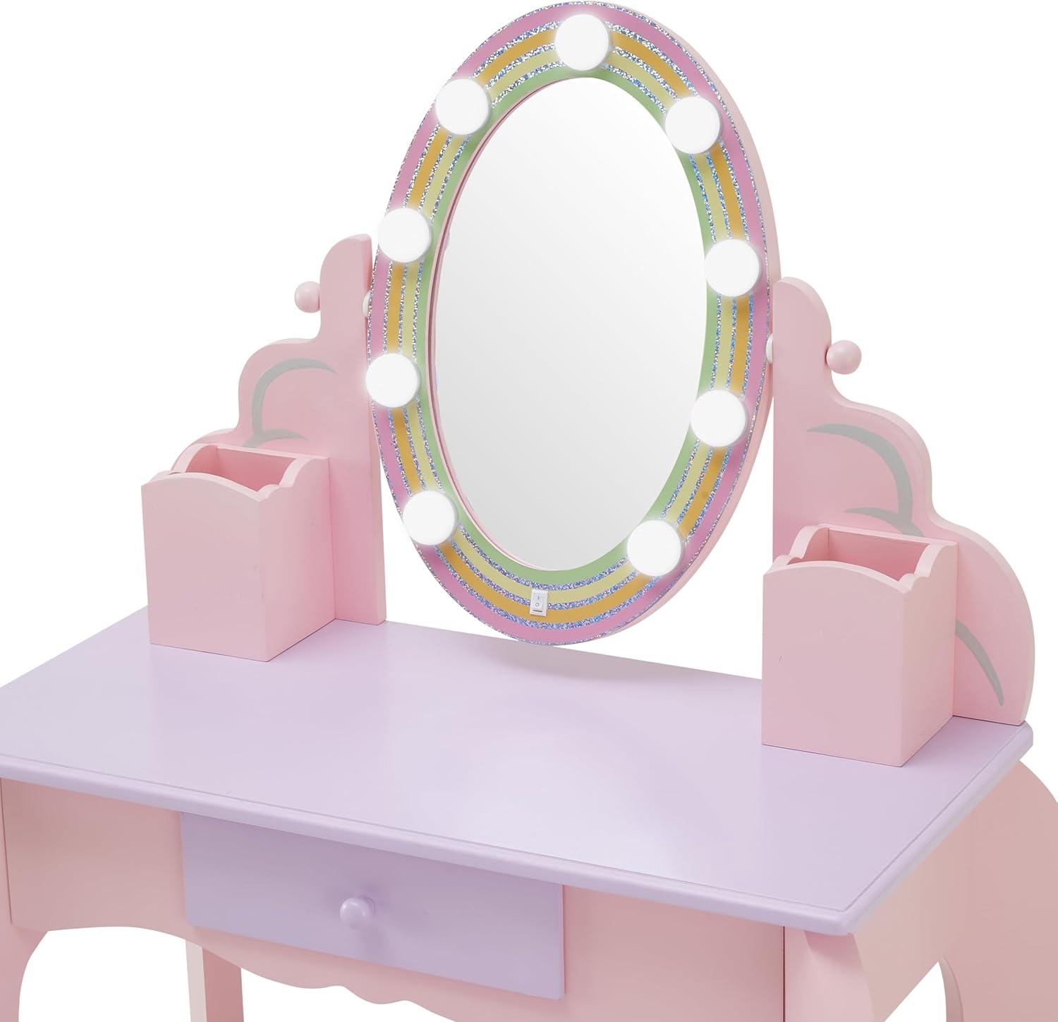 Teamson Kids Little Princess Rapunzel Vanity With LED Mirror