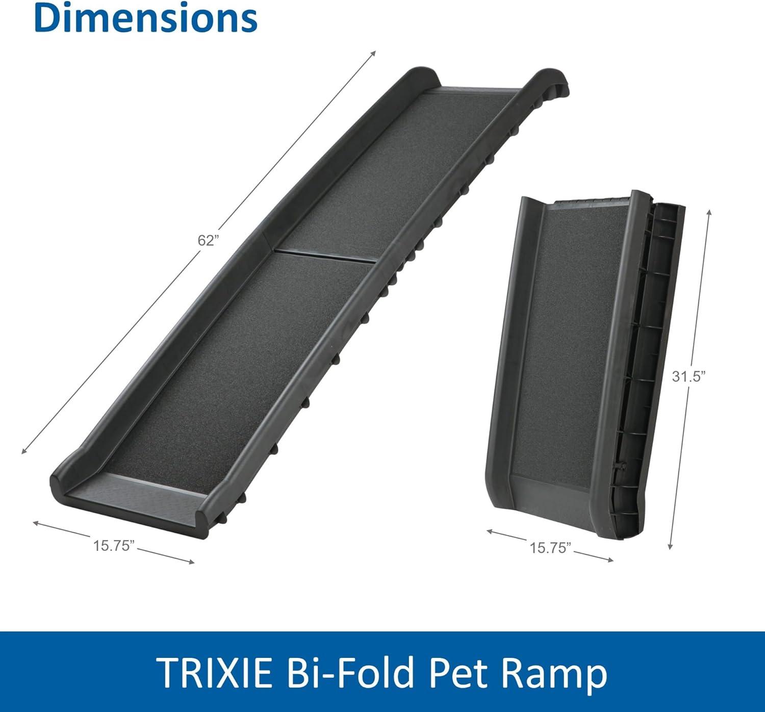 TRIXIE TRIXIE 62-in Pet Ramp, Folding Dog Ramp, Portable Dog Ramp for Cars, Trucks, and SUV, Non-Skid Surface, Black