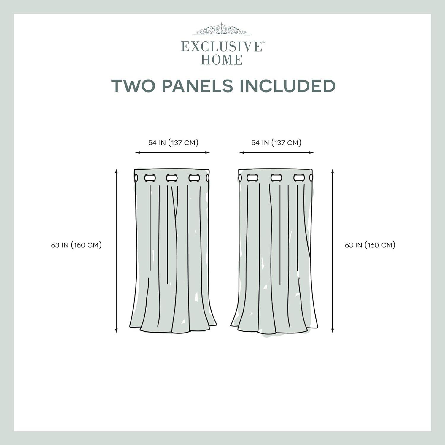 Exclusive Home Velvet Heavyweight Light Filtering Grommet Top Curtain Panel Pair, 54"x63", Soft Grey