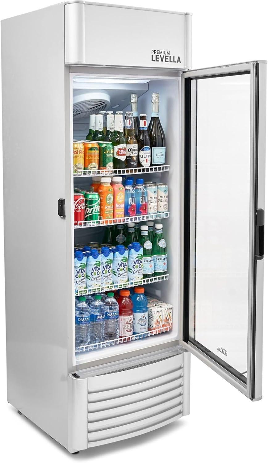 Silver 9.0 cu ft Commercial Beverage Cooler with Glass Door