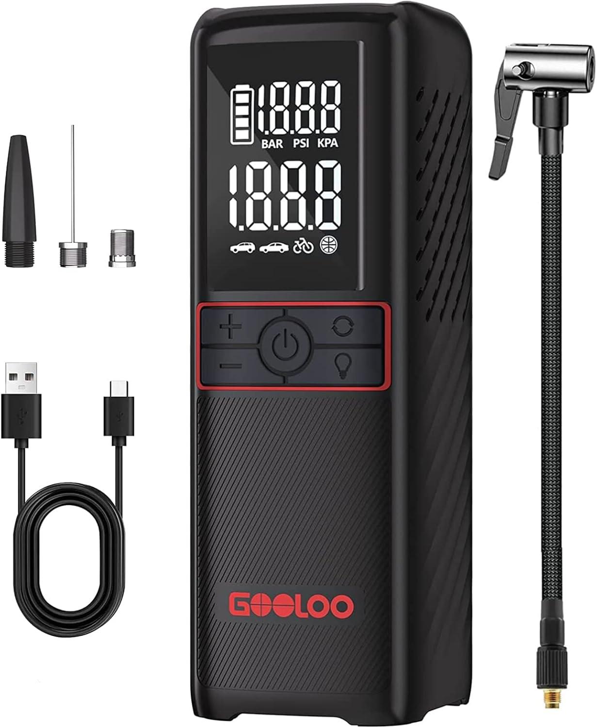 Black Cordless Electric Air Compressor with LED Display