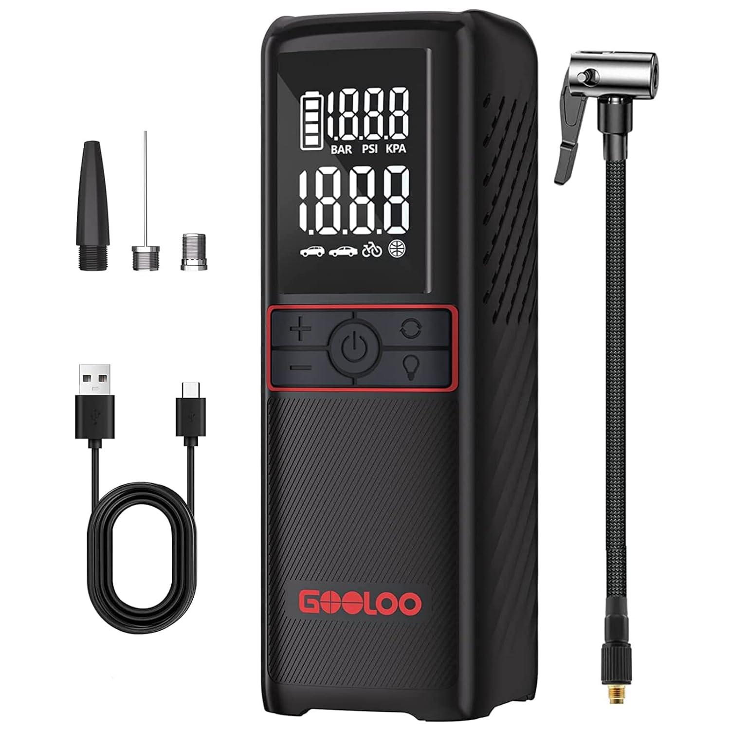Black Cordless Electric Air Compressor with LED Display