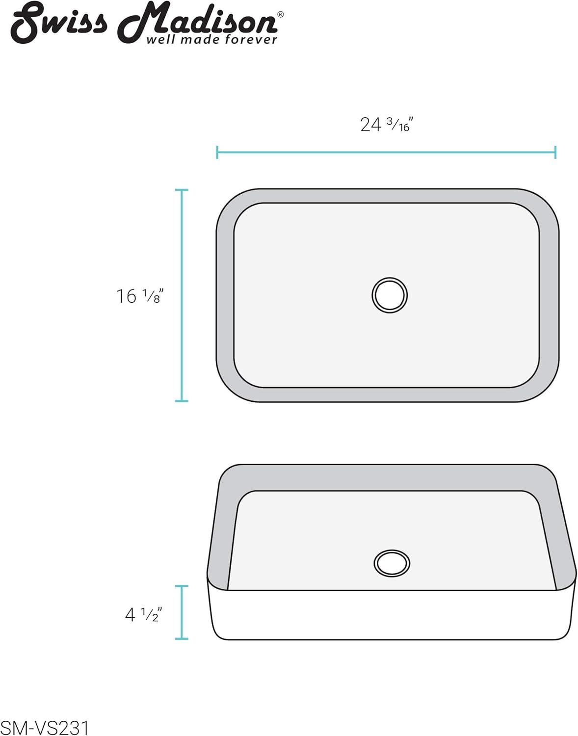 Concorde 24 Rectangle Ceramic Vessel Sink