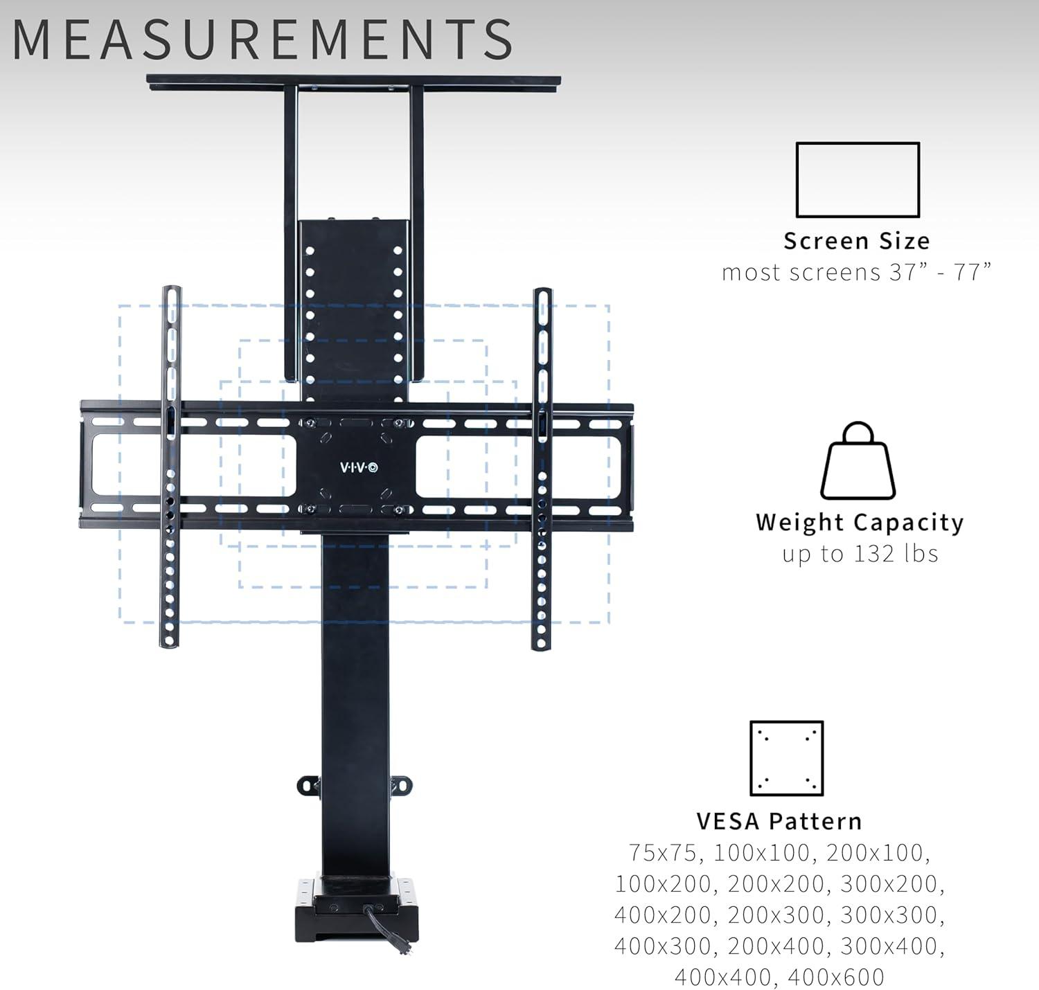 Vivo Vivo Tv Motorized Vertical Stand Lift for 32" to 55" Screens, Mount-E-UP65A