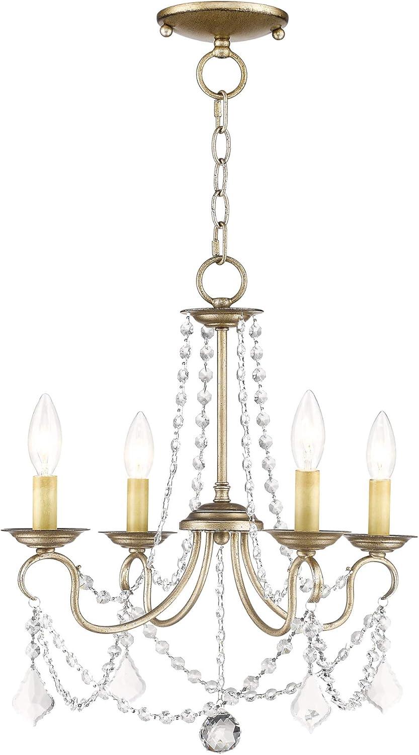 Livex Lighting Pennington 4 - Light Chandelier in  Antique Silver Leaf