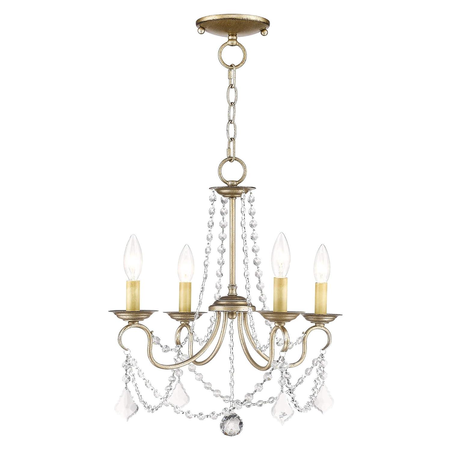 Livex Lighting Pennington 4 - Light Chandelier in Antique Silver Leaf