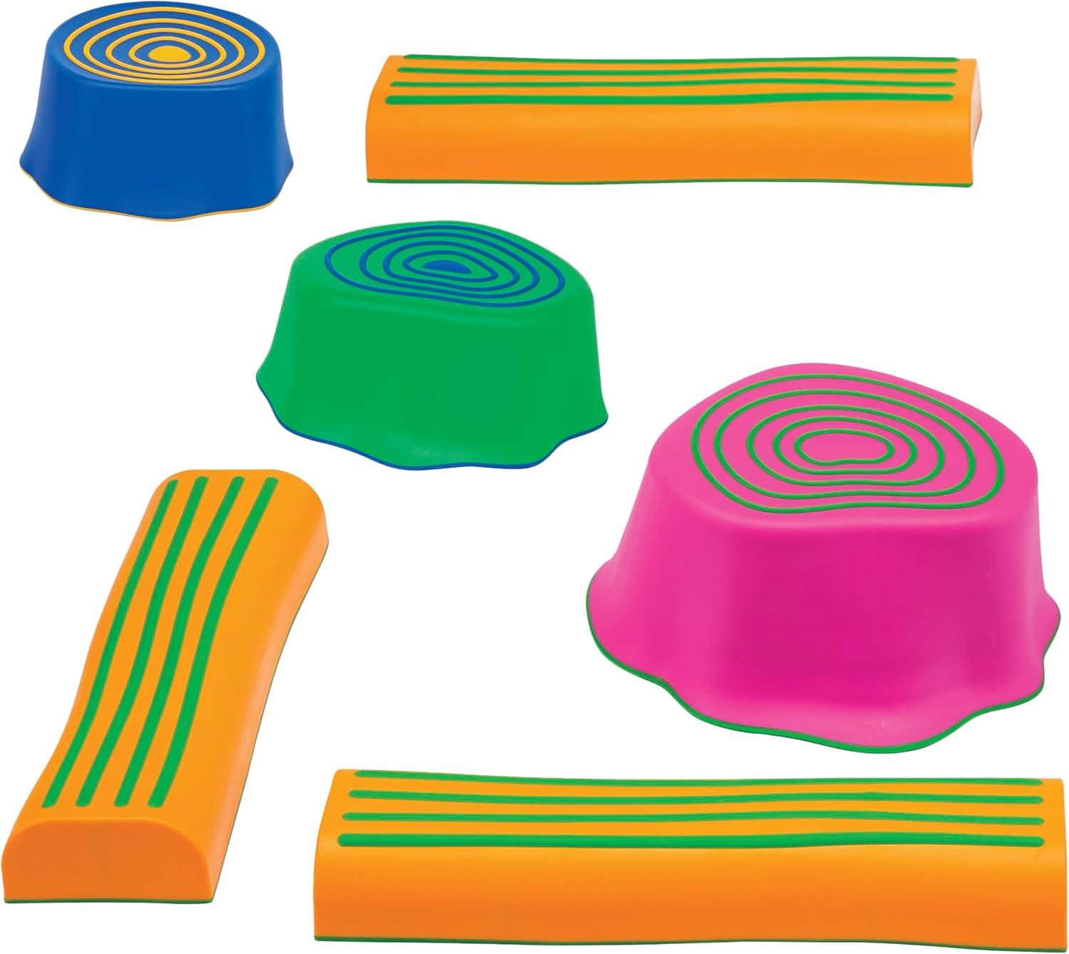 Colorful Plastic Stumps and Logs Obstacle Course Set