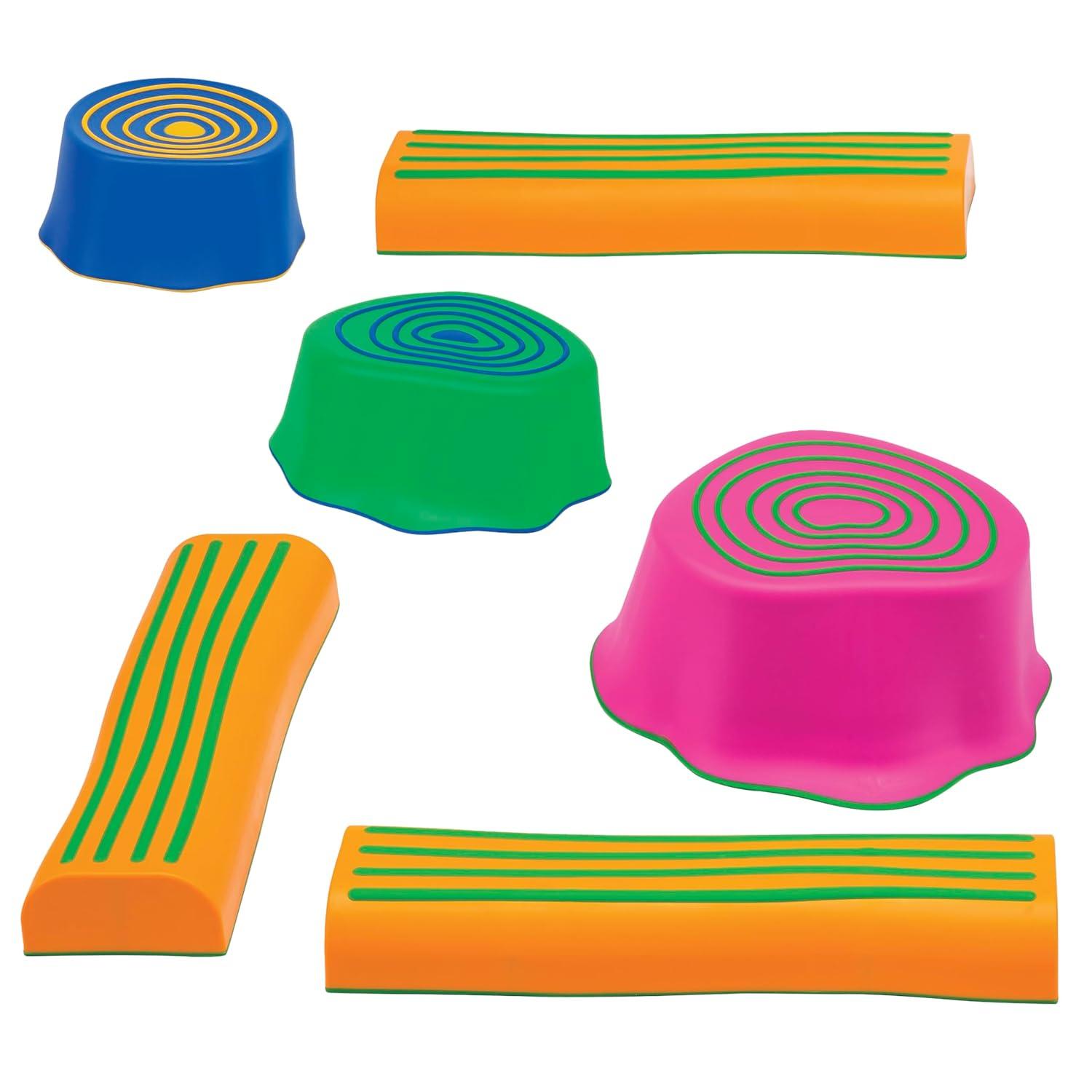 Colorful Plastic Stumps and Logs Obstacle Course Set