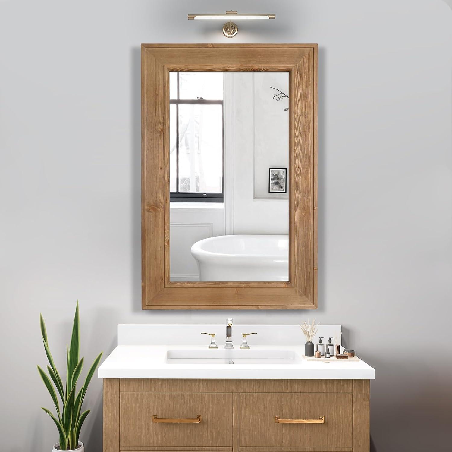 WallBeyond Natural Wash Wood Mirror