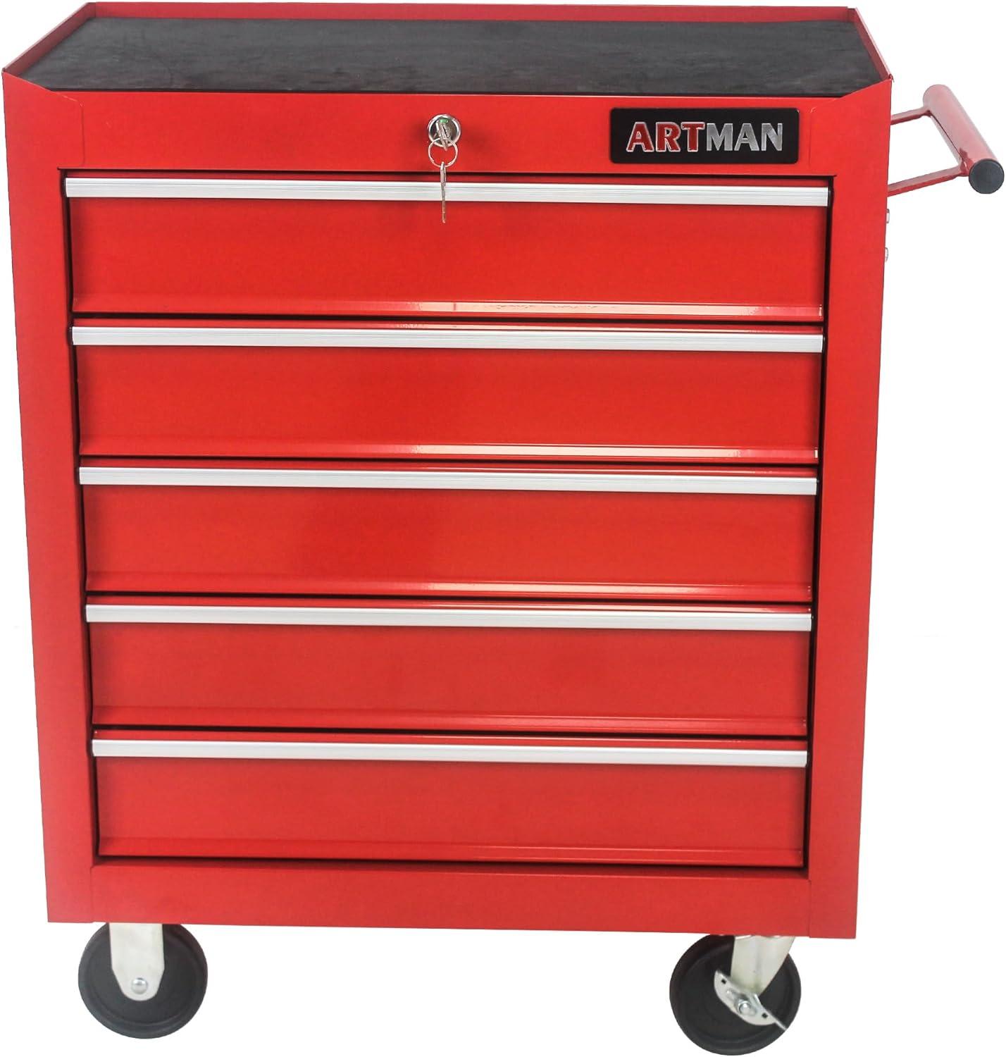 Yesurprise 12.99'' W 5 -Drawer Steel Job Site Storage with Wheels