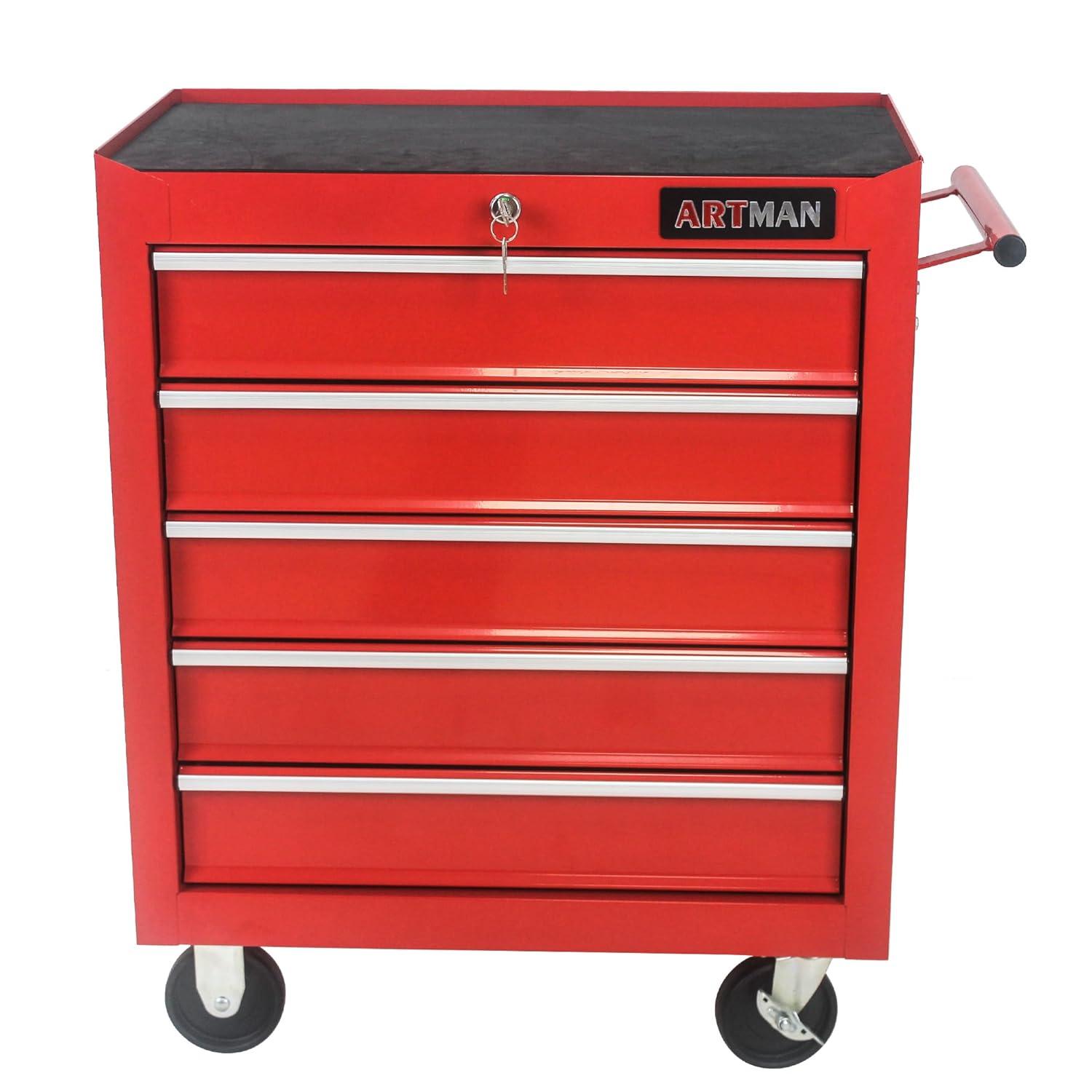 Yesurprise 12.99'' W 5 -Drawer Steel Job Site Storage with Wheels
