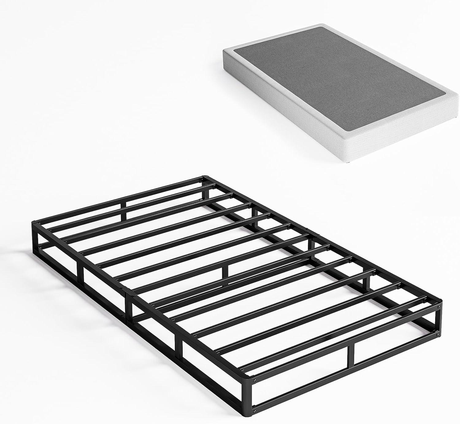 7 in. H Twin Box Spring, Heavy-Duty Metal Structure with Fabric Cover, Easy Assembly, Mattress Foundation