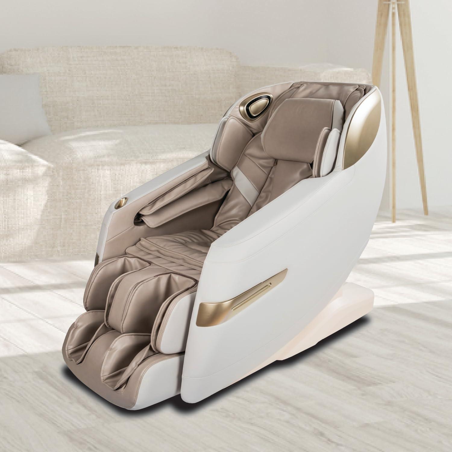 Taupe Faux Leather Full Body Zero Gravity Massage Chair