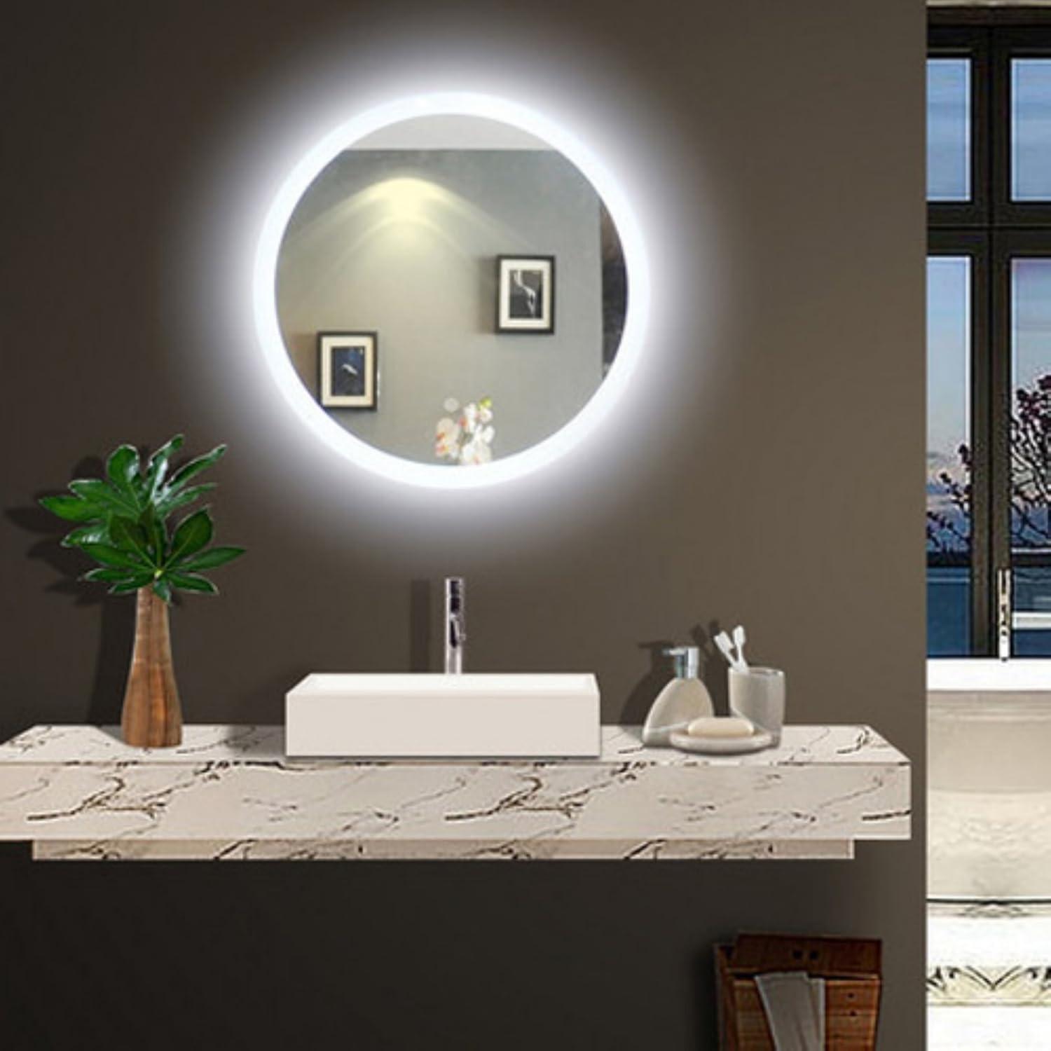 Paris Mirror 24 x 2 x 24 in. Round Mirror with 6000K LED Backlight