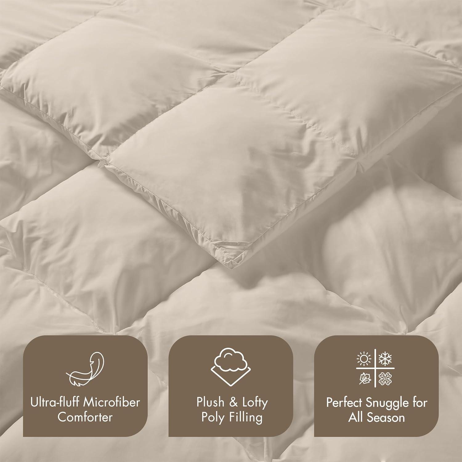 Madison Park Stay Puffed Overfilled Down Alternative Comforter Tan