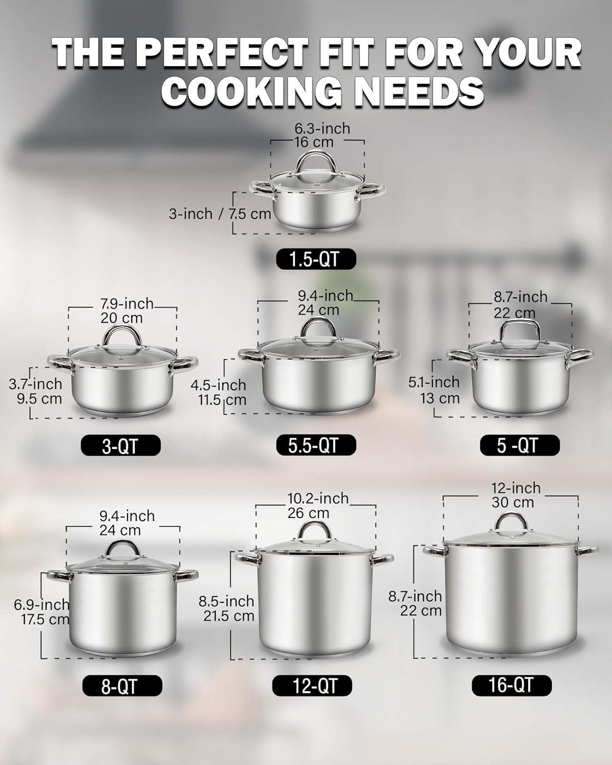 Cook N Home Cook N Home 5.5-quart Sauce Pot Stainless Steel Stockpot With Glass Lid, Basics Saucier Casserole Stock Pot