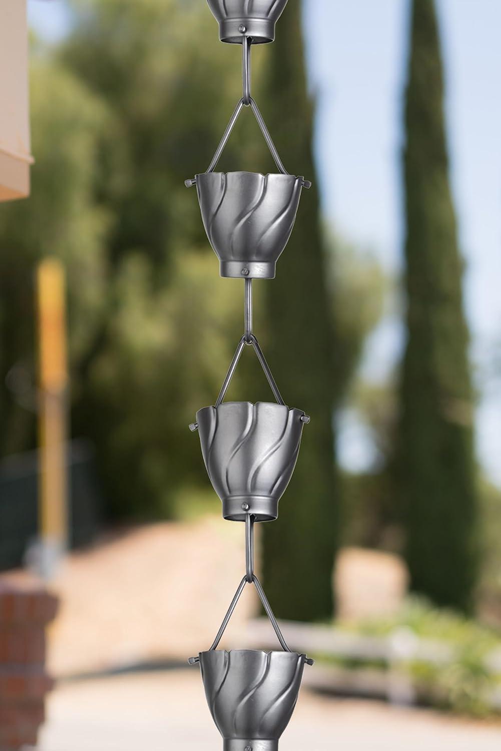 Monarch Rain Chains Aluminum Akira Rain Chain Replacement Downspout for Gutters