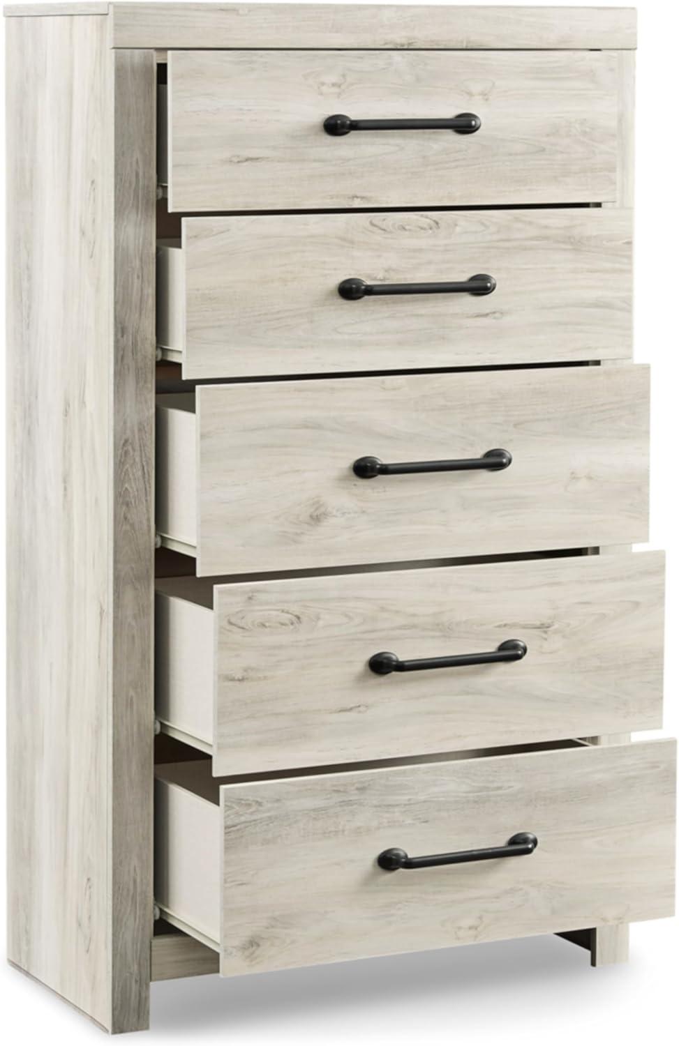 Signature Design by Ashley Cambeck 5 Drawer Chest in Whitewash