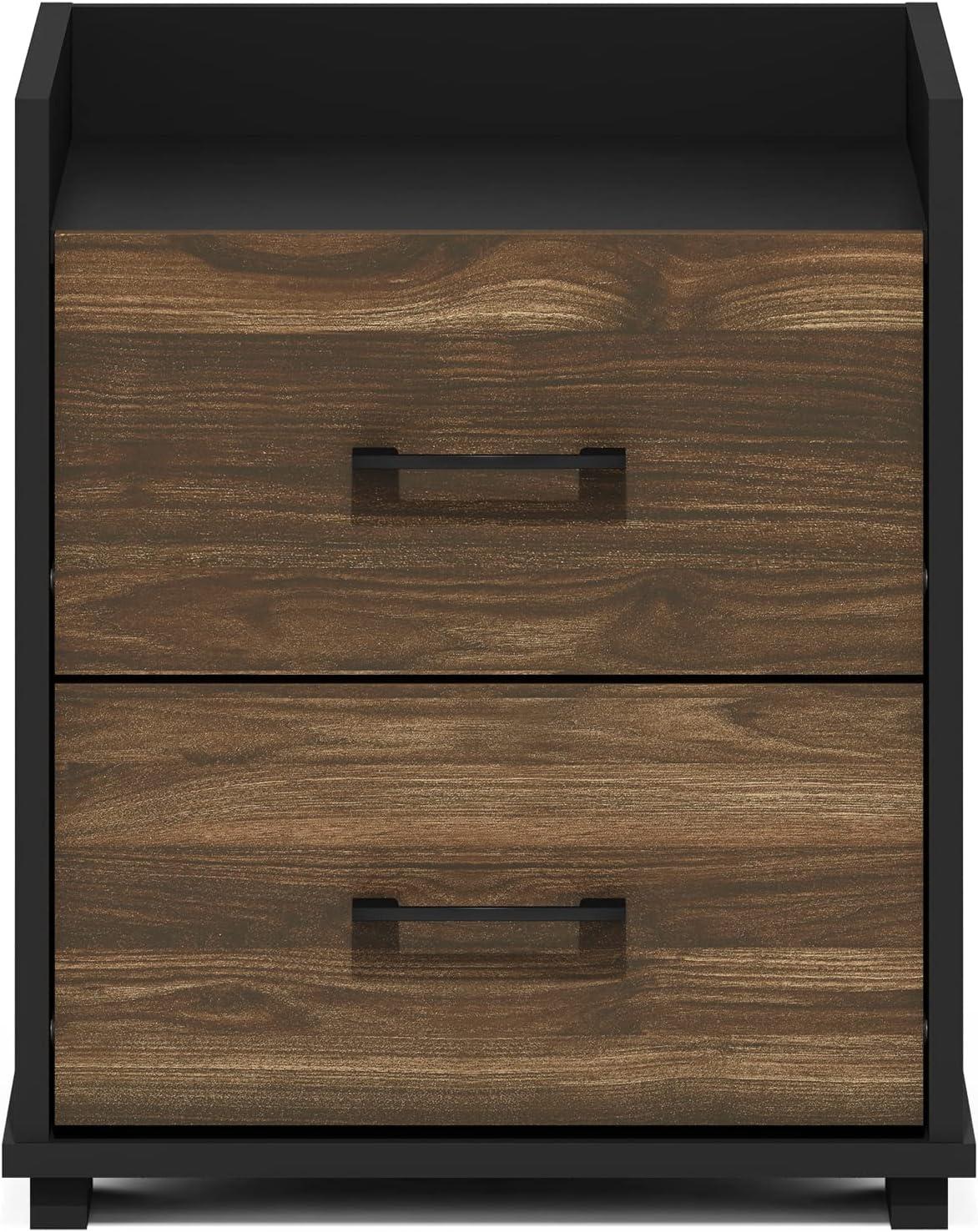 Furinno  Tidur Modern Bedroom Bedside Tables Handle 2-Drawer Chest Nightstand
