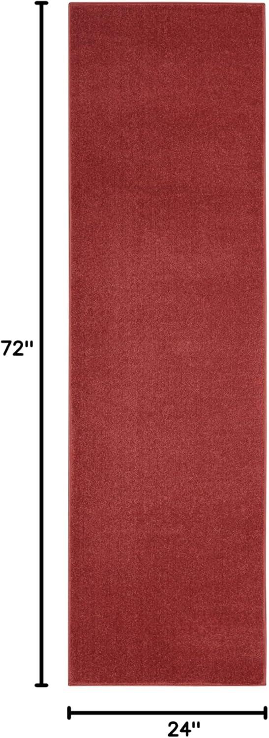 Nourison Essentials Easy Care Indoor Outdoor Area Rug - Brick Red 2' x 6'