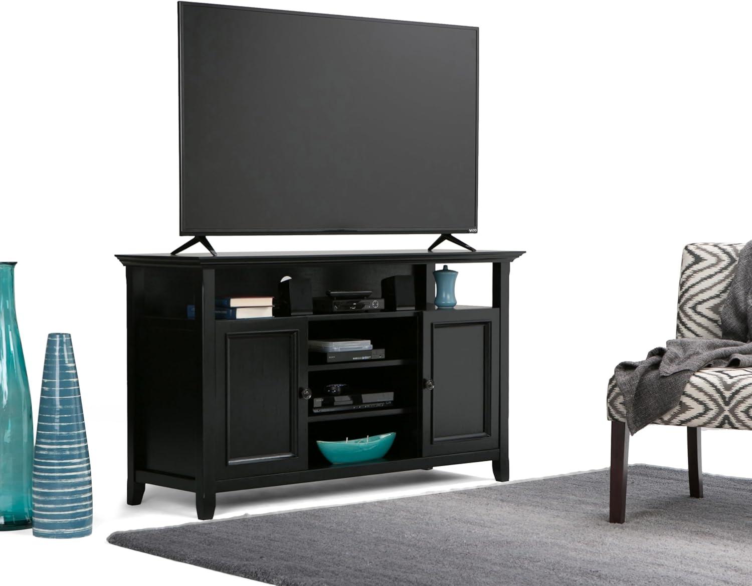 Simpli Home Amherst 54" TV Stand in Black