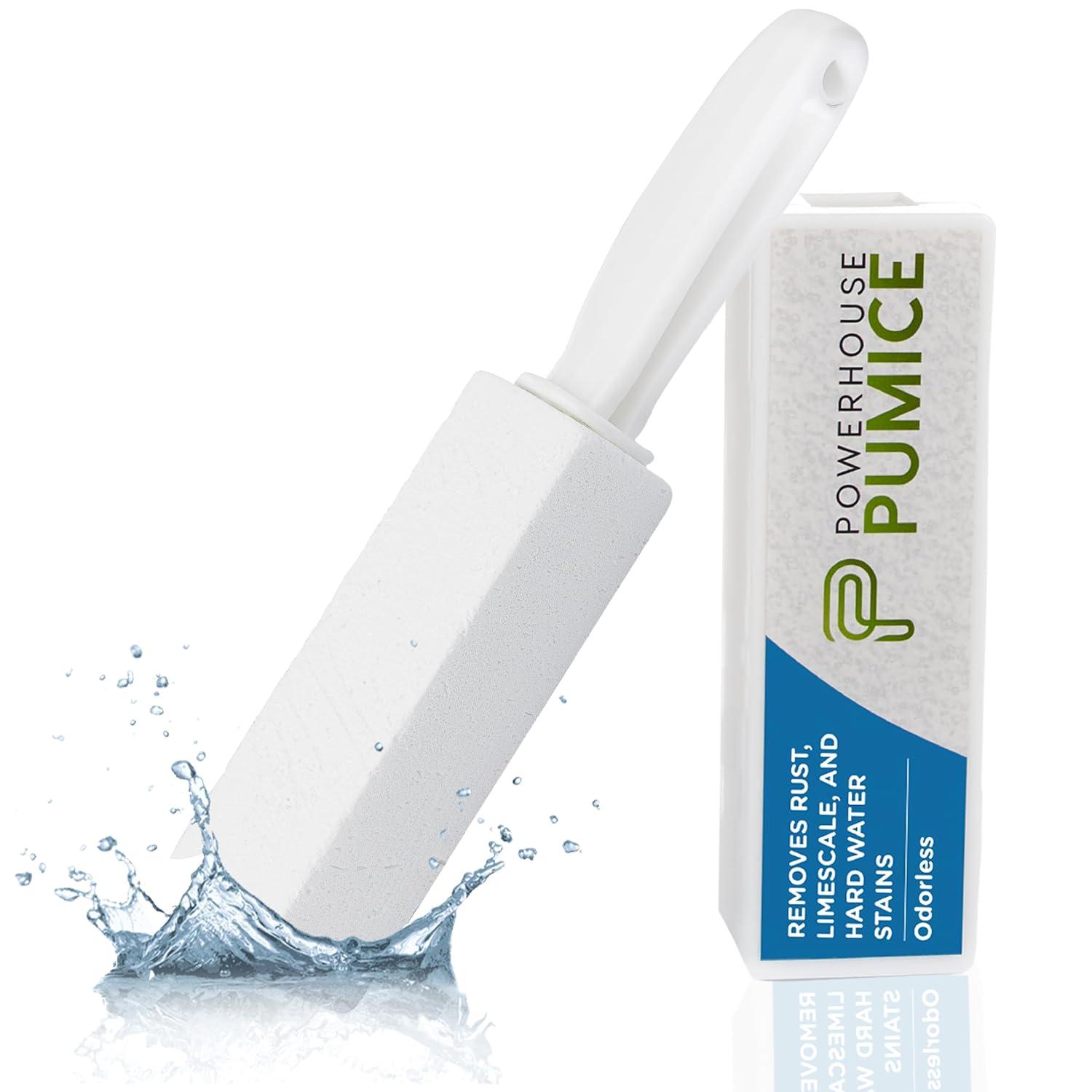 Powerstone Pumice Stone Toilet Bowl Cleaner with Handle (1-pack) - A Reliable and Harmless Solution for Cleaning