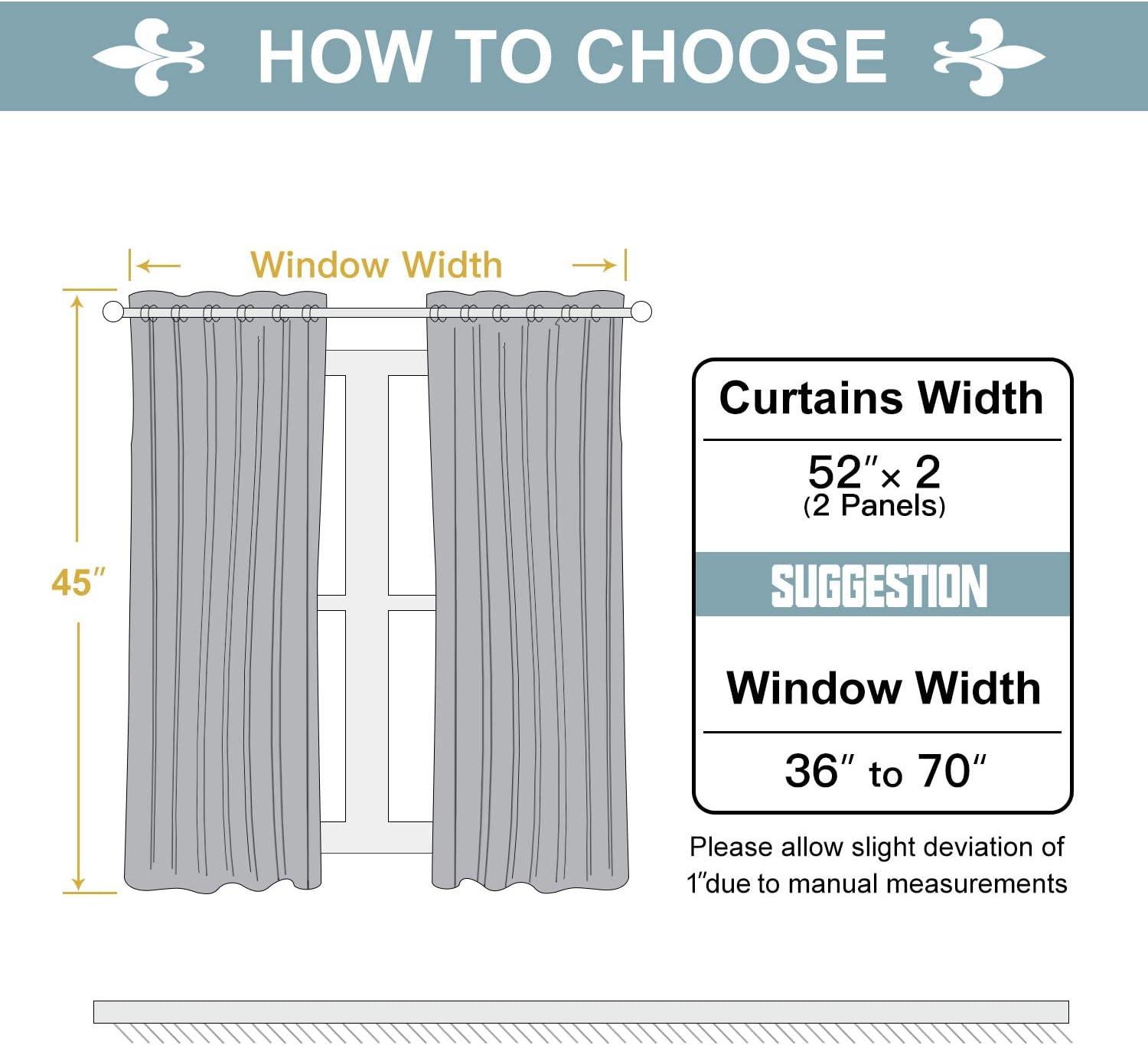 Deconovo 100 Percent Blackout with Liner Grommet Curtain Panel Pair (Set of 2)