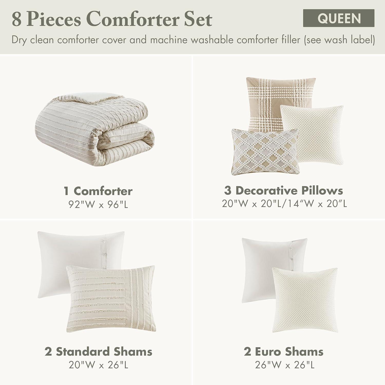 Madison Park Signature Essence Oversized Cotton Clipped Jacquard Comforter Set
