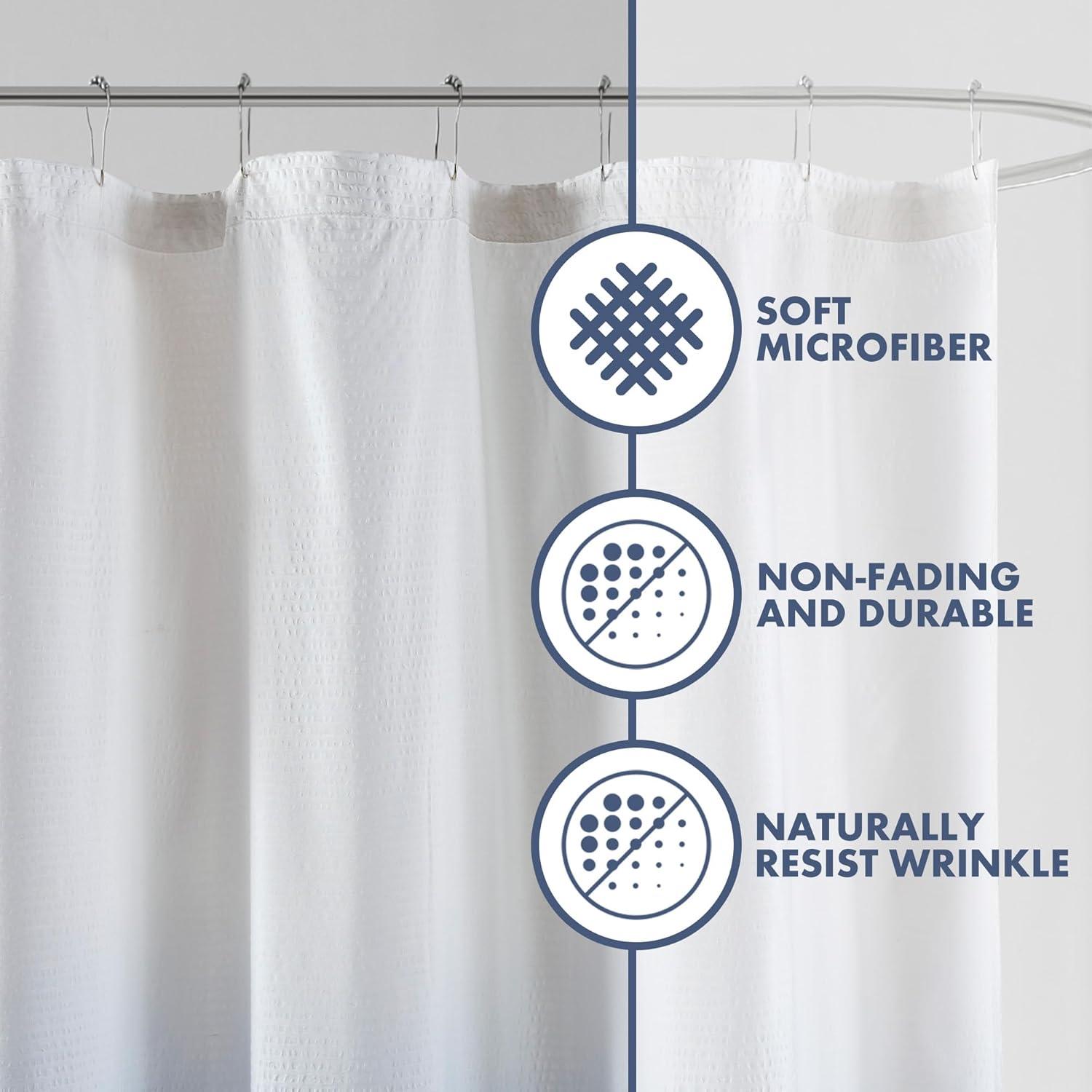 Madison Park Ara Ombre Printed Seersucker Single Shower Curtain