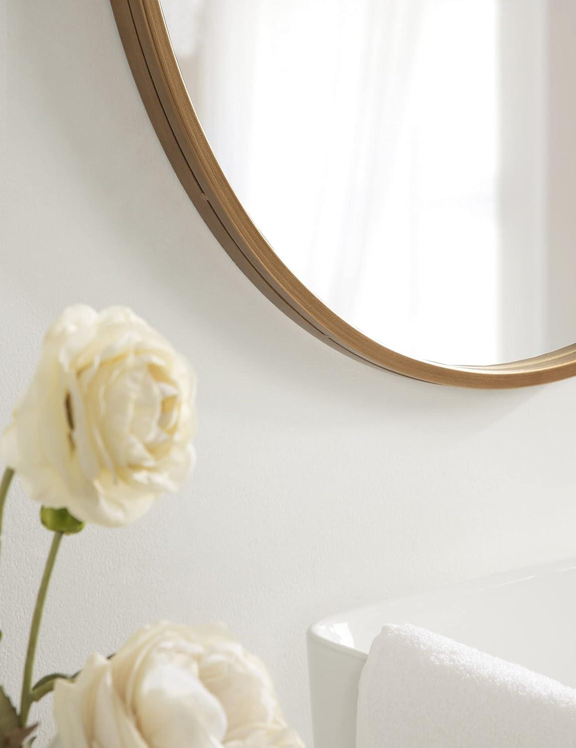 30" x 37" Yitro Metal Framed Wall Mirror Gold - Kate & Laurel All Things Decor