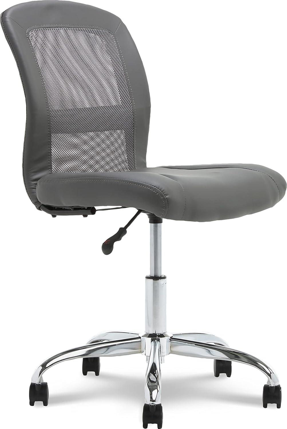 Modern Armless Task Chair in Productivity Gray with Mesh Back