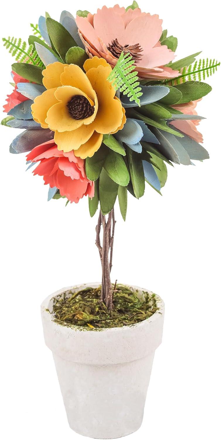 12" Artificial Spring Multicolor Floral Topiary - National Tree Company