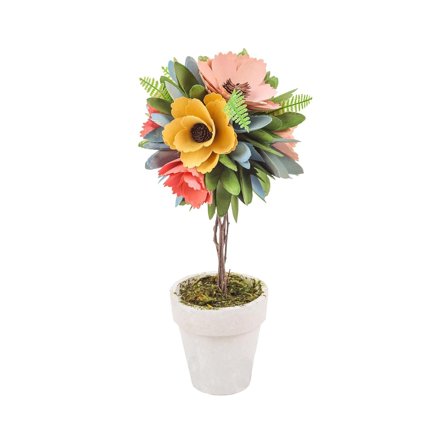 12" Artificial Spring Multicolor Floral Topiary - National Tree Company
