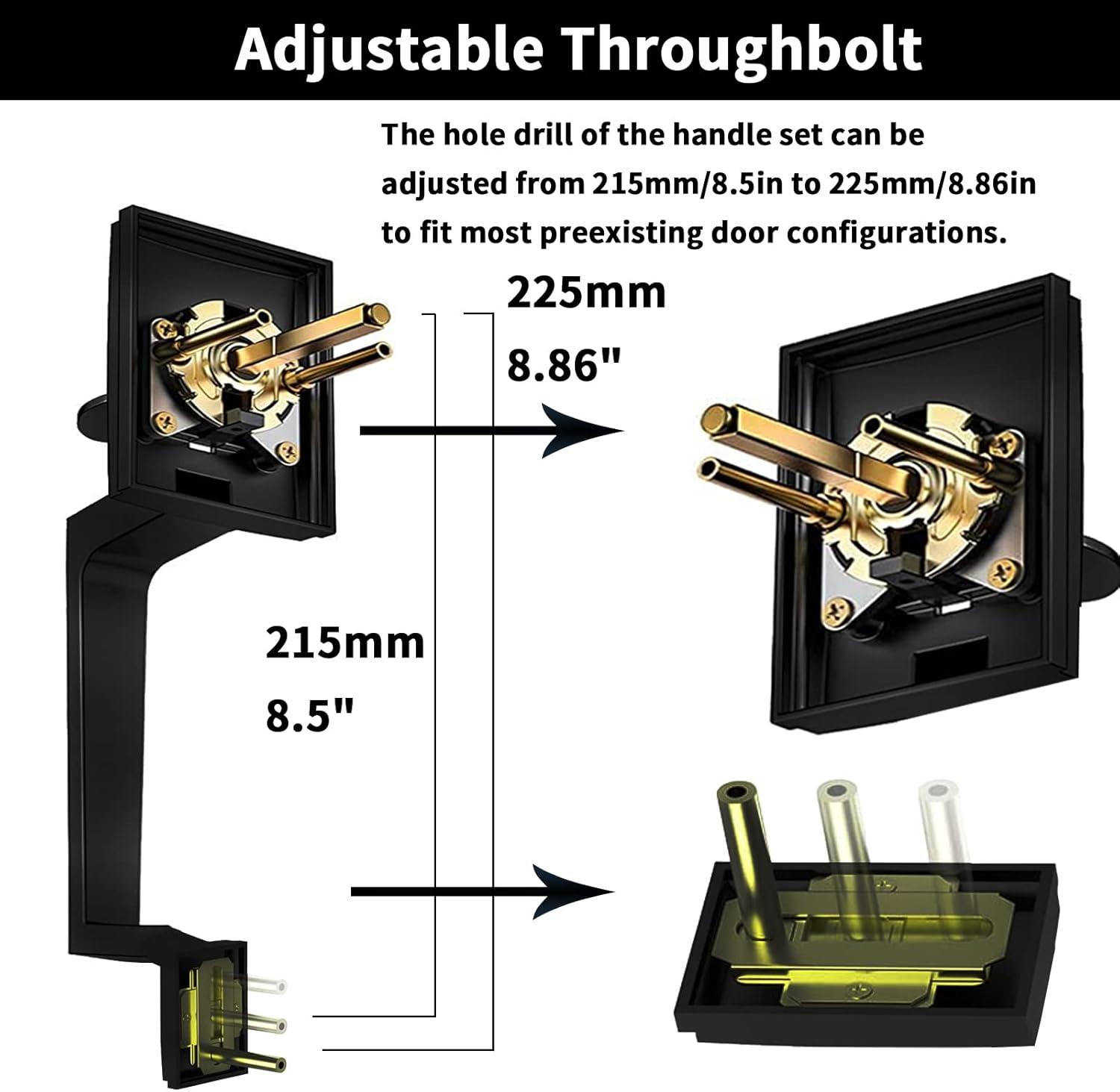 Double Door Handle Set, Matte Black Square Door Lever, Double Front Door Handle Set