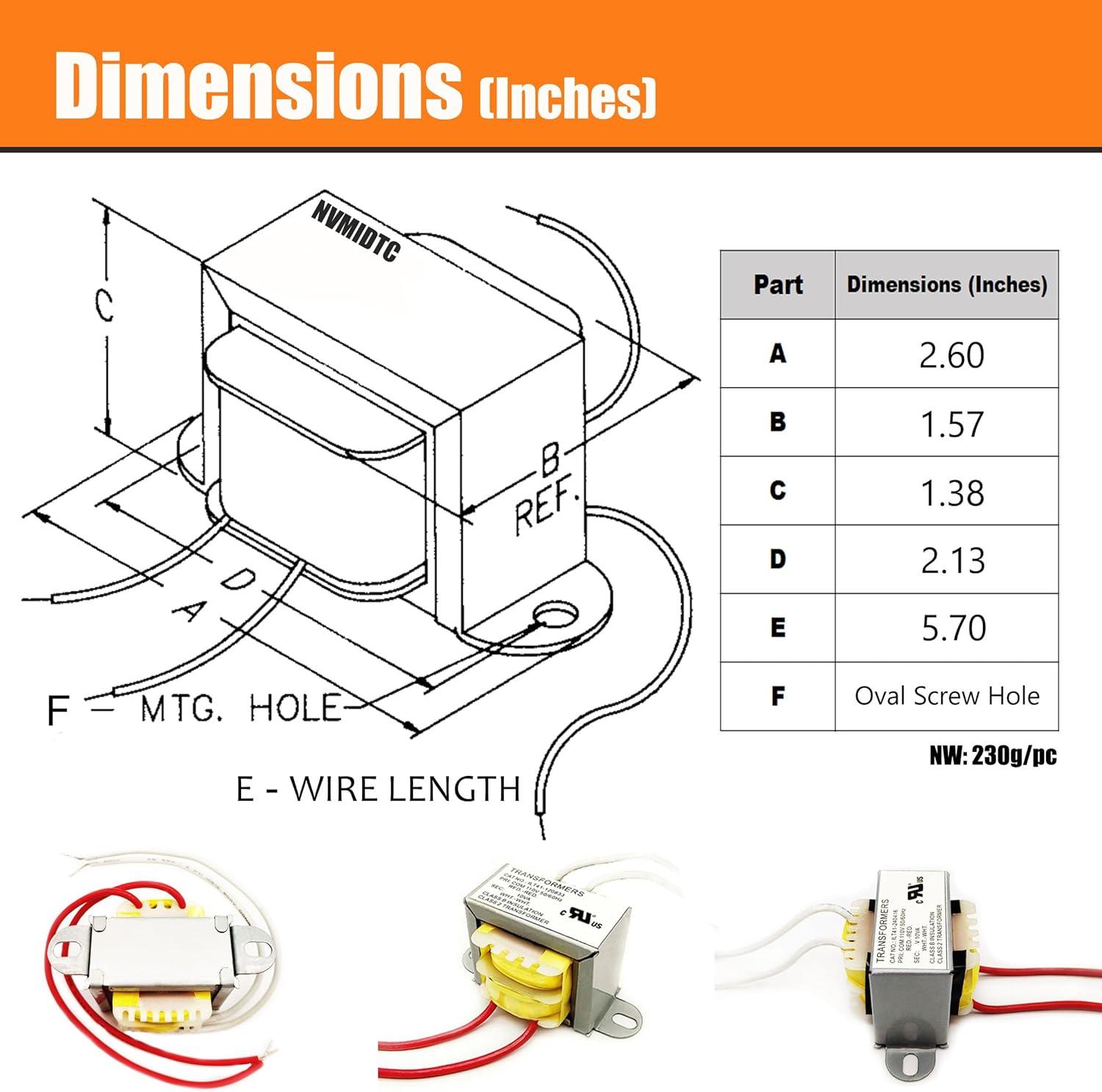 UL-Certified 110V to 12V AC 10VA Step Down Transformer 4 Pack