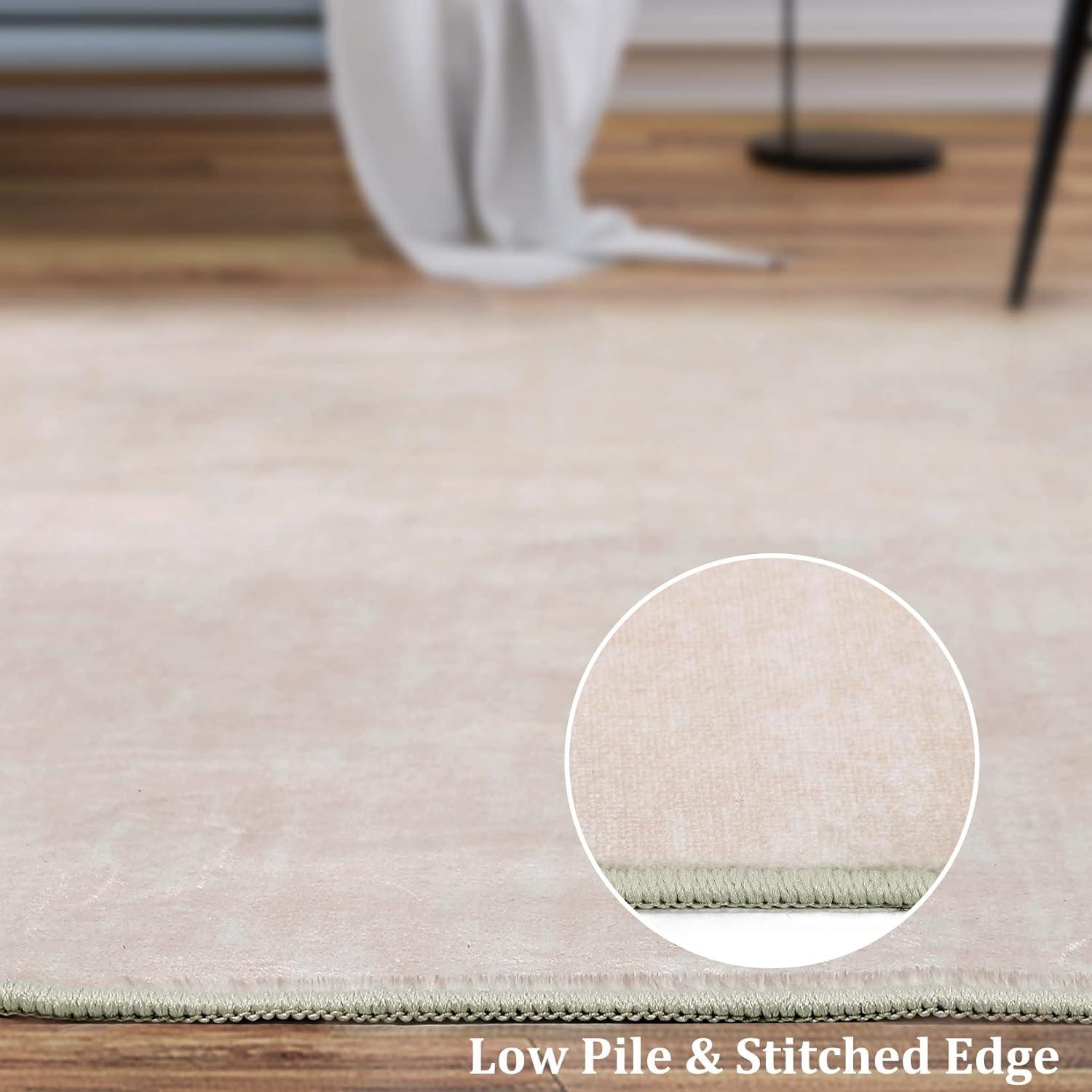 Garvee 9' x 12' Large Machine Washable Area Rug Modern Solid Rug Non-Slip Low-Pile Contemporary Indoor Area Rug for Home Office Bedroom, Red