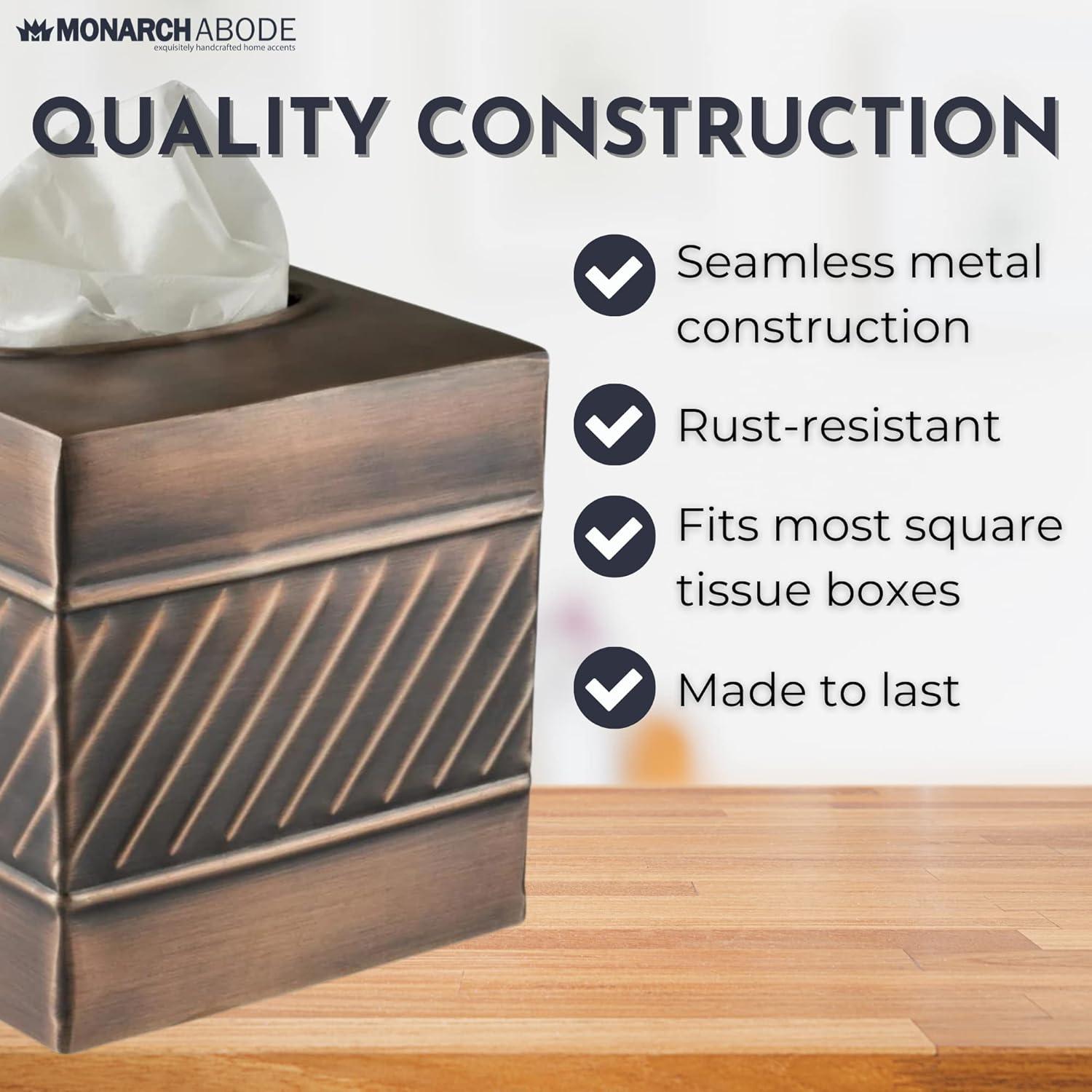 Wave Embossed Metal Tissue Box Cover