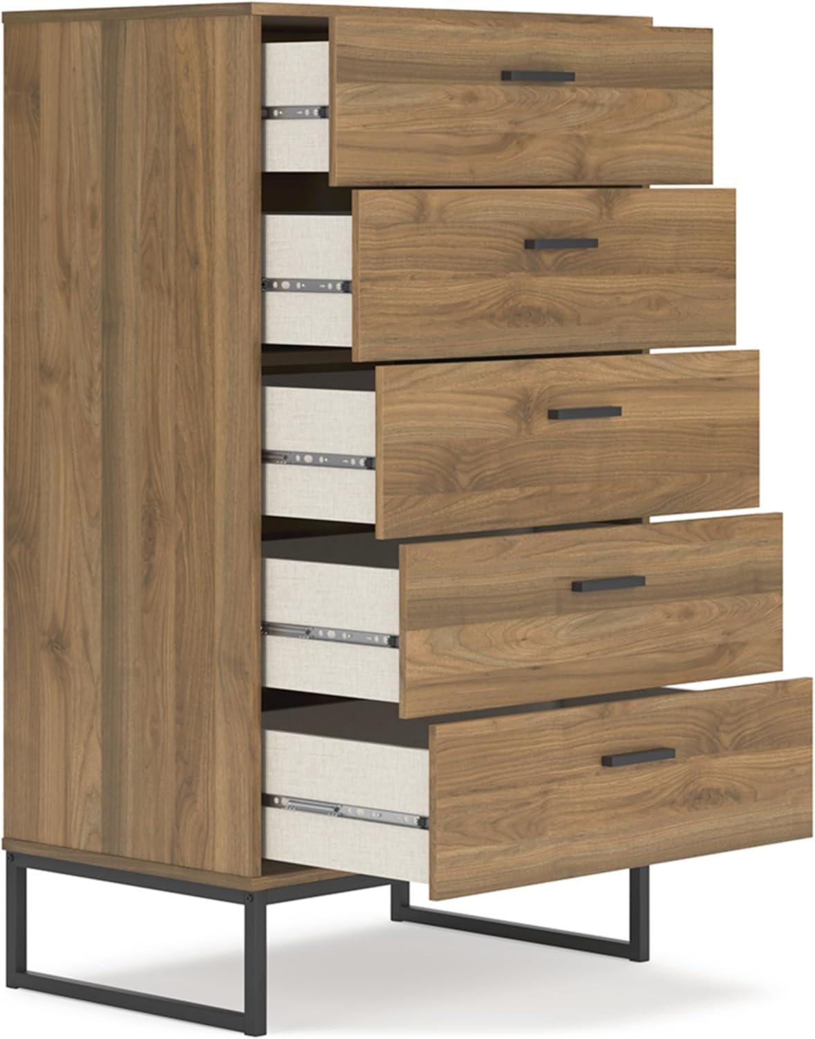 Signature Design by Ashley Socalle 5 Drawer Dresser, Honey Brown