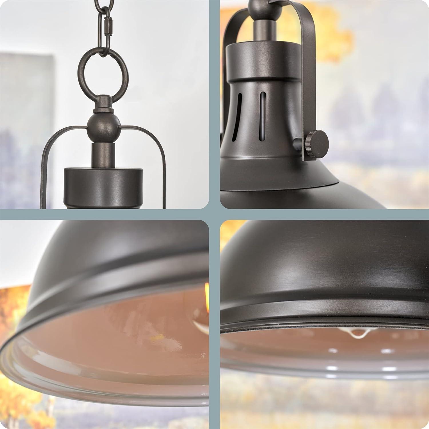 Kira Home Belle 14" Modern Industrial Pendant Light, Adjustable Hanging Height, Oil Rubbed Bronze Finish