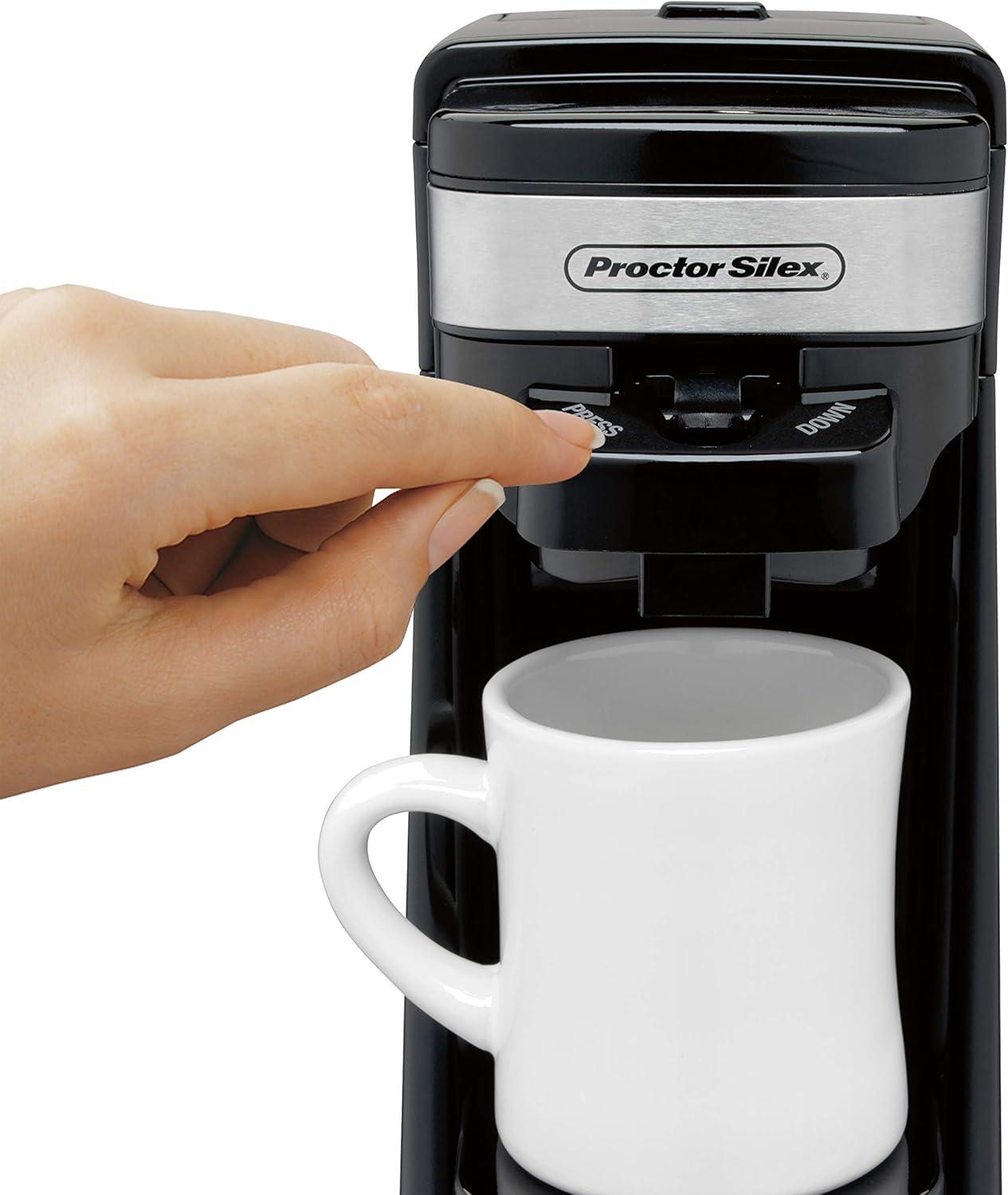 Proctor Silex Single Serve Coffee Maker Compatible w/ K-Cup Pods or Grounds  (Used)