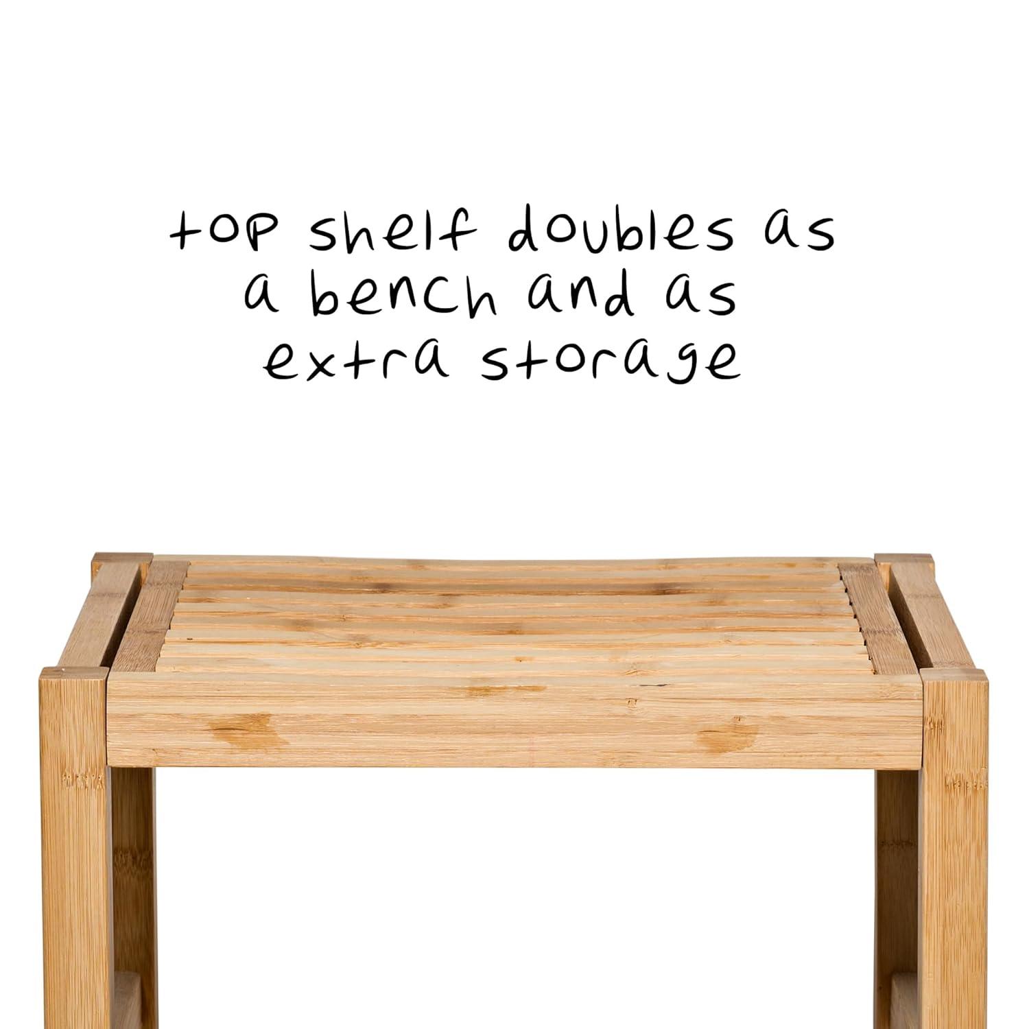 Honey-Can-Do Bamboo Spa Bench BTH-02100 Natural 200 lbs