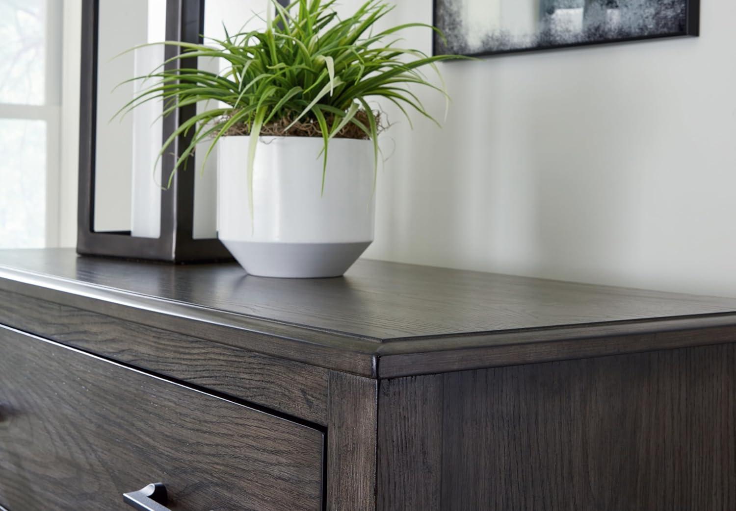 Gray Transitional 5-Drawer Chest with Felt Lined Drawer