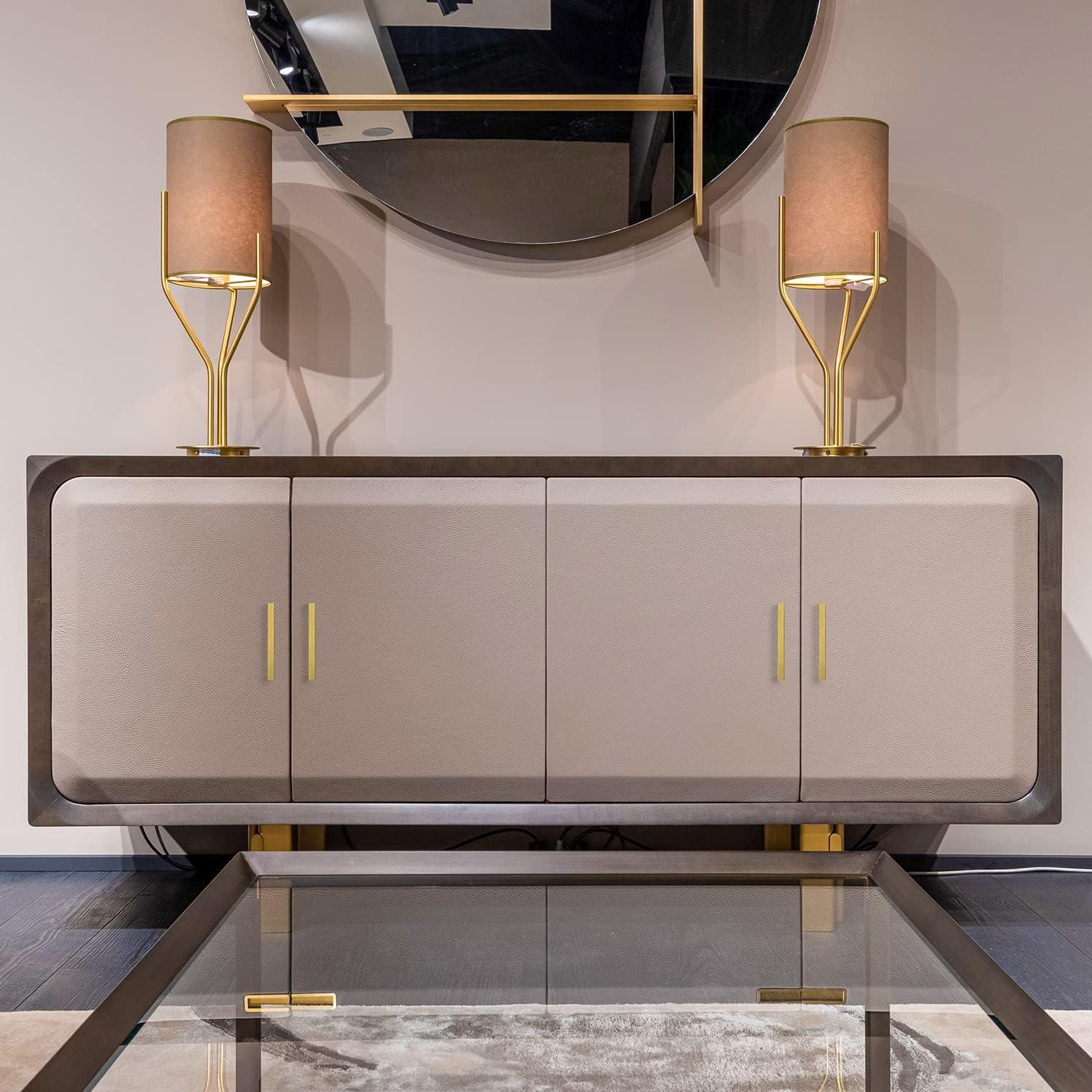 Ravinte 30 Pack 5 Inch Stainless Steel Cabinet Handles Square Cabinet Pulls Brushed Brass Cabinet Hardware Kitchen Cabinet Drawer Pulls Come with Screwdriver