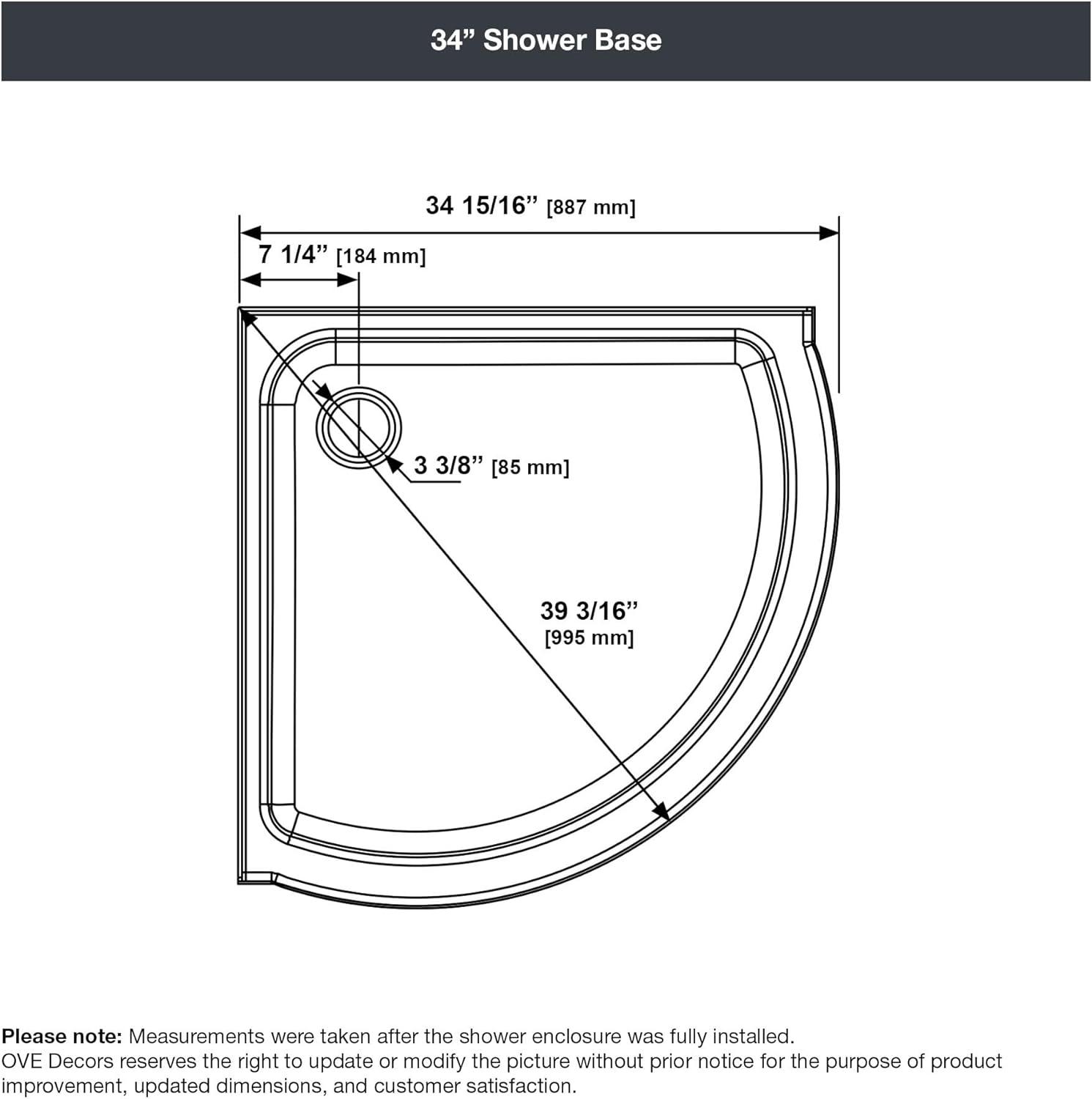 Breeze 34 in. Shower Kit with Clear Glass Panels, Walls and Base included