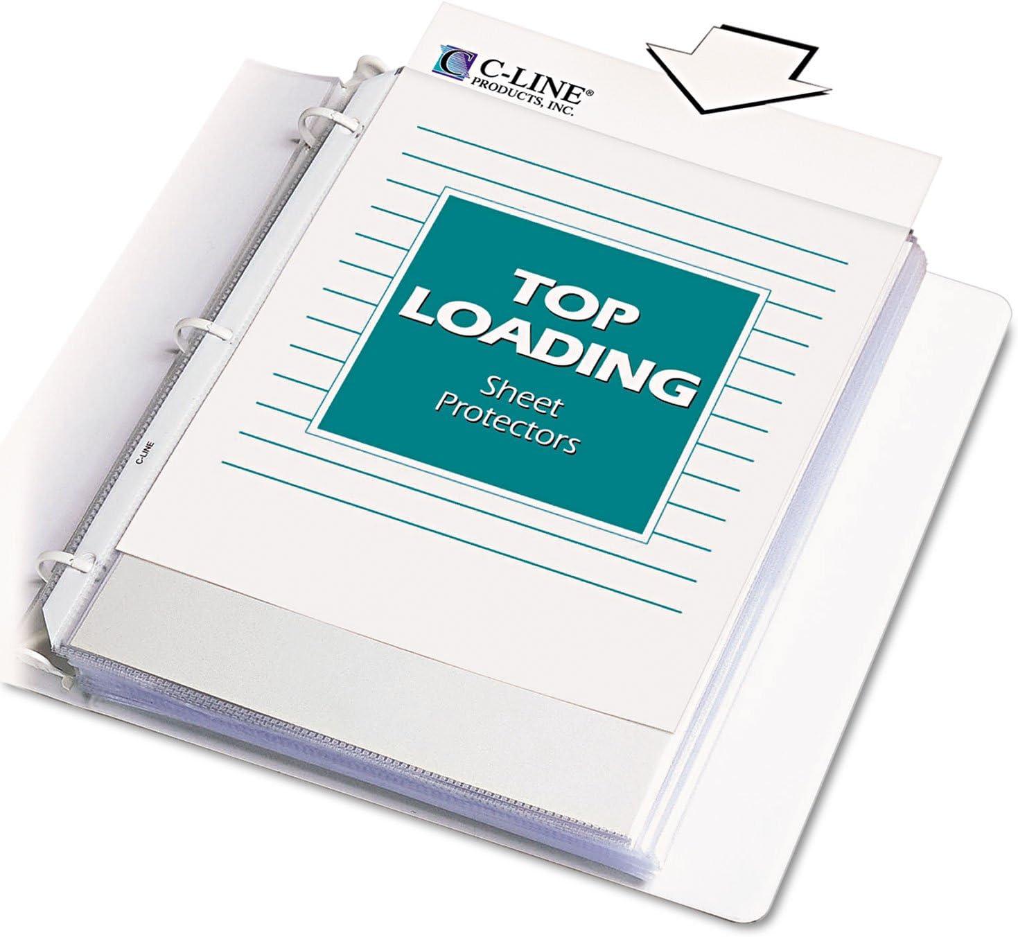C-Line® Standard Weight Poly Sheet Protectors, Clear, Top Loading, 11" x 8-1/2", box of 100