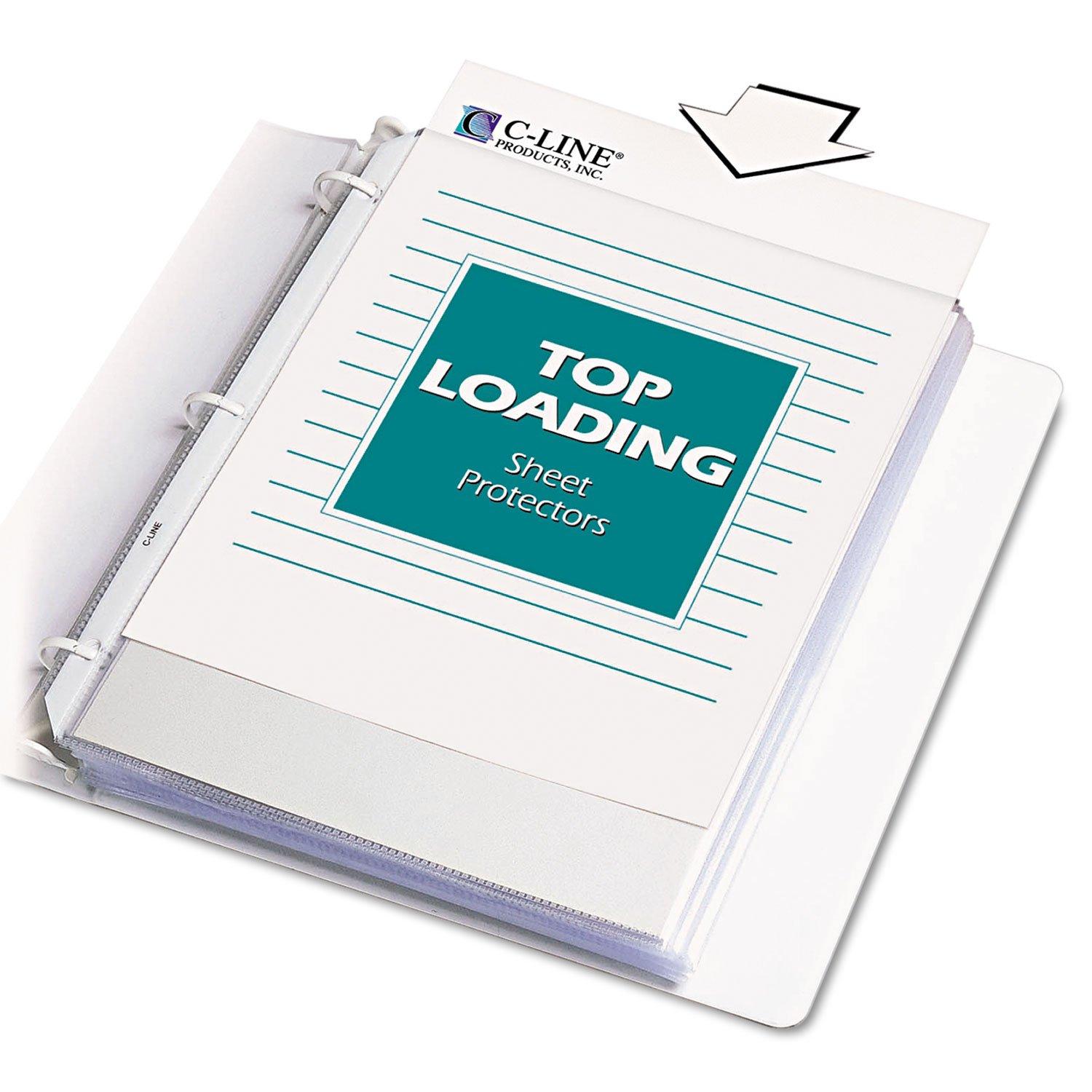 C-Line® Standard Weight Poly Sheet Protectors, Clear, Top Loading, 11" x 8-1/2", box of 100