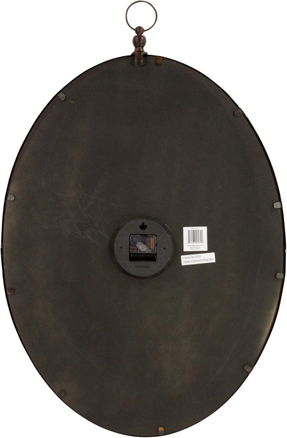 Aspire Home Accents Ines Large Oval Wall Clock - 36"H x 23.5"W x 1.5"D