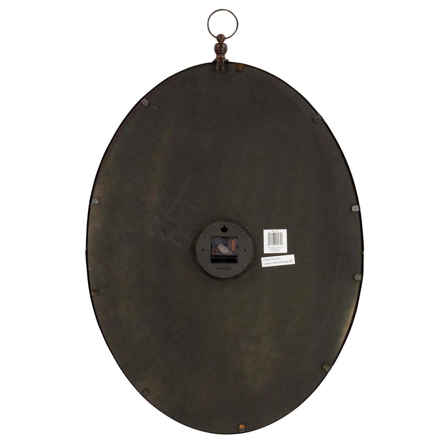 Aspire Home Accents Ines Large Oval Wall Clock - 36"H x 23.5"W x 1.5"D