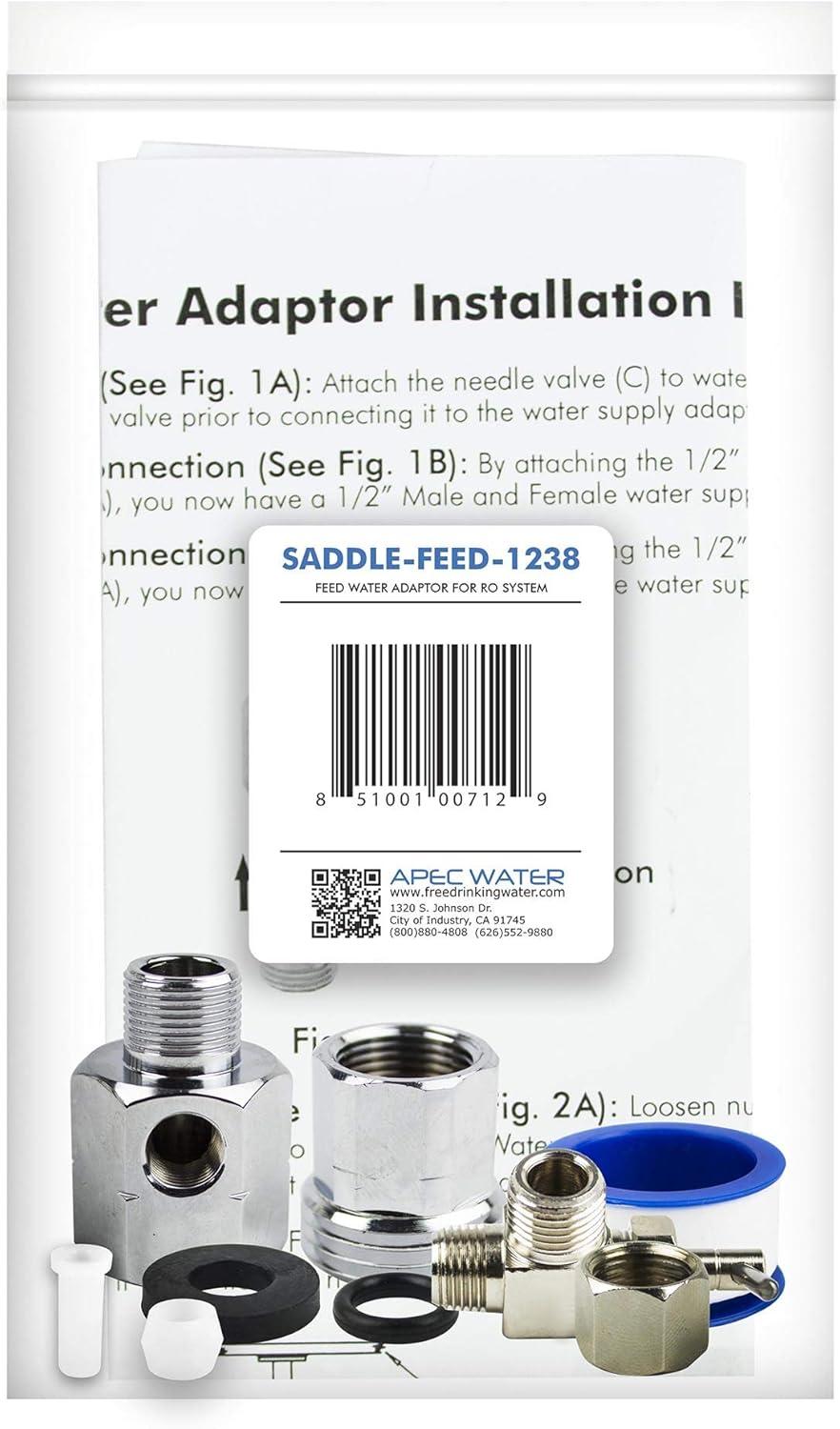 APEC Standard Feed Water Adapter for 1/2 in. and 3/8 in. Pipes Use with Reverse Osmosis Water Filter System