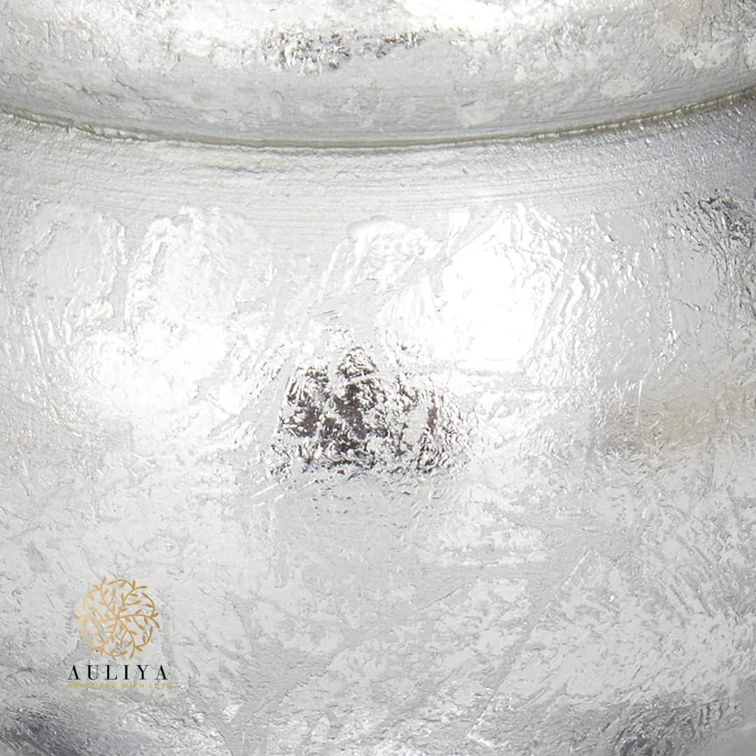 AULIYA Wooden Candle Holders Pillar Candles Holder Rustic Wood Stand Decorative Polish Candlestick Set of 3 for Home Decor - 6" 8" 10" Silver